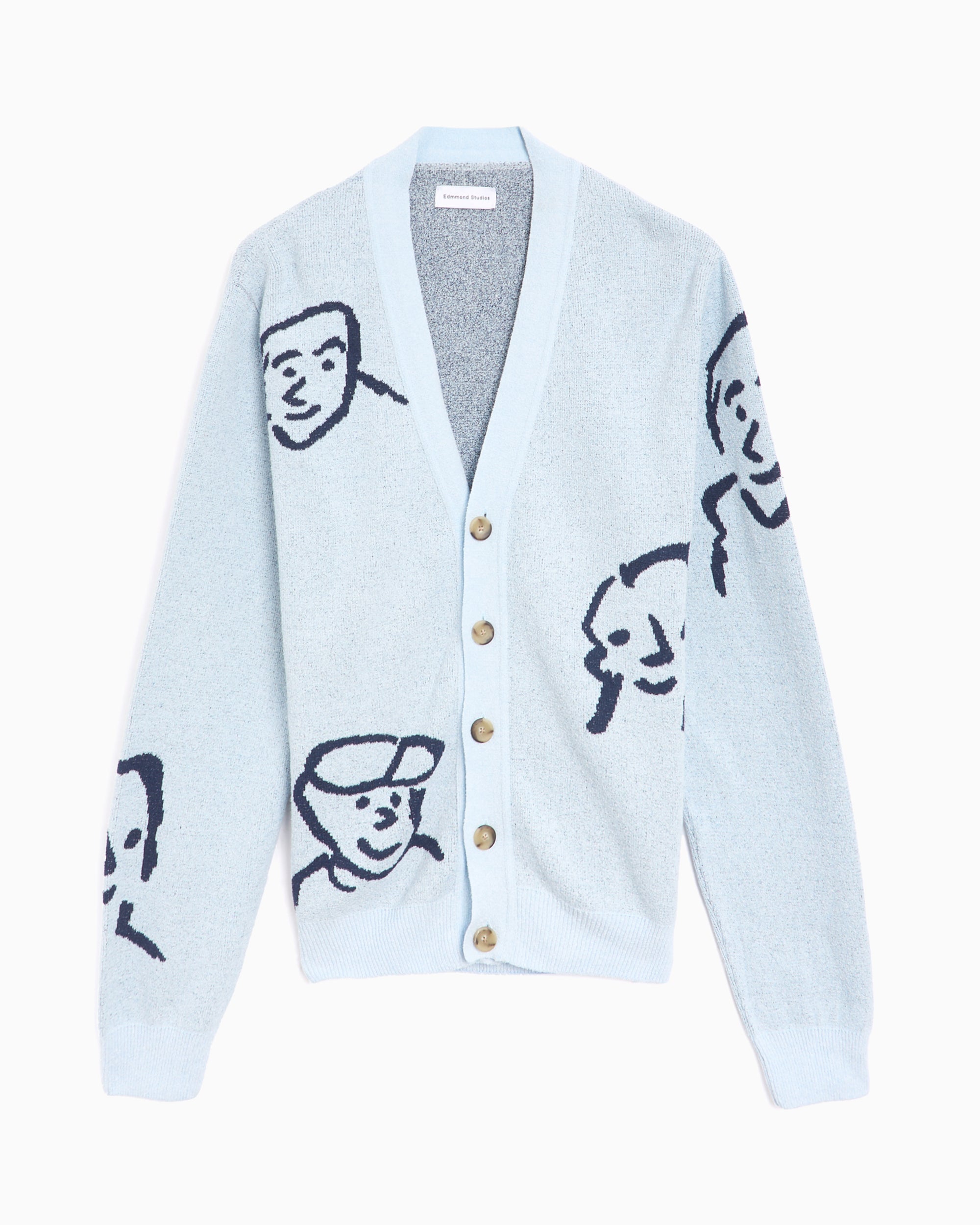 カーディガン Edmmond Studios Men's Knit Cardigan Relaxed Men's Sweater
