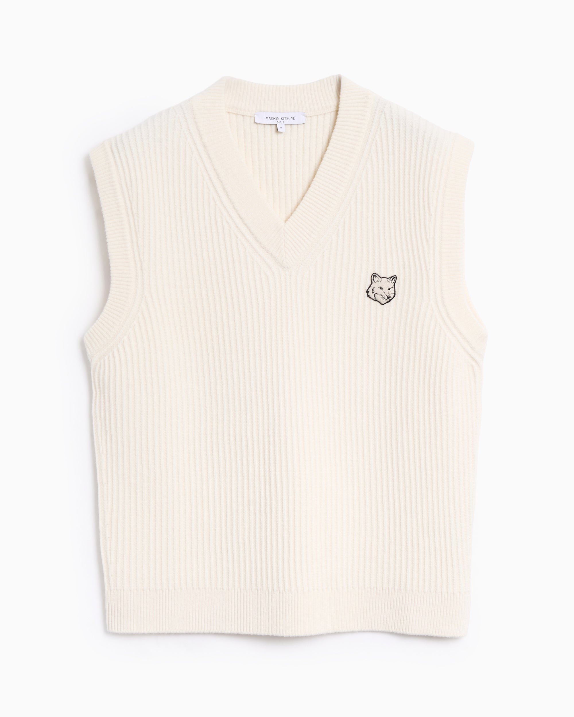 Maison Kitsuné Fox Head Logo Ribbed Vest Men's Sweater