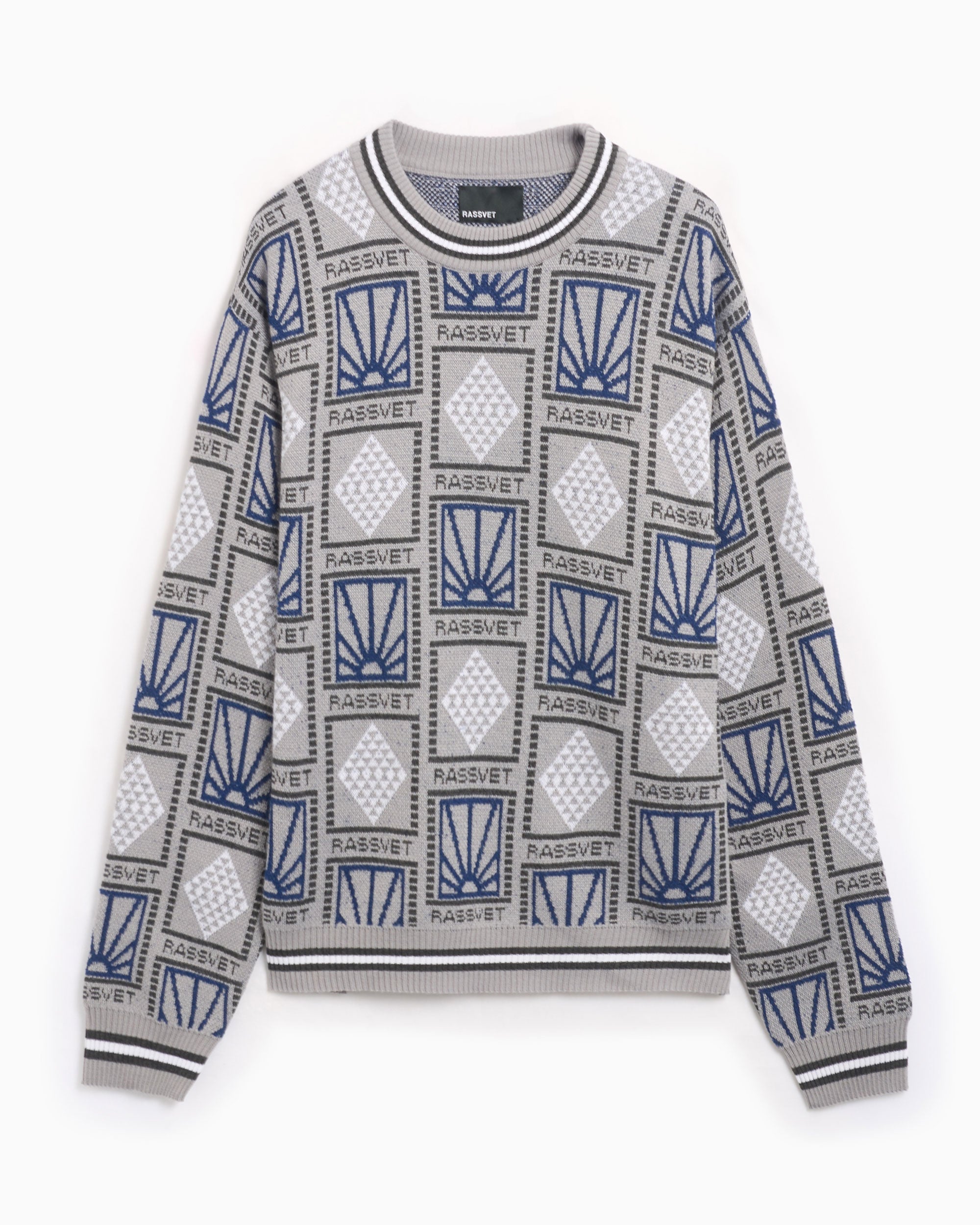 Rassvet Pattern Logo Men's Jacquard Knit Sweater Men's Sweater
