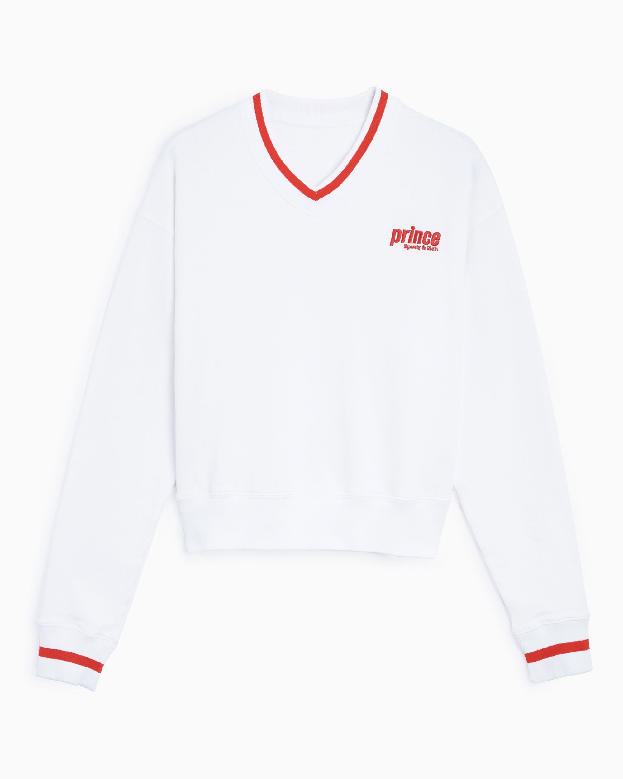 Sweaters X Prince Sporty & Rich x Prince Sporty Unisex V-Neck Sweater Unisex Sweater - VN1062WH