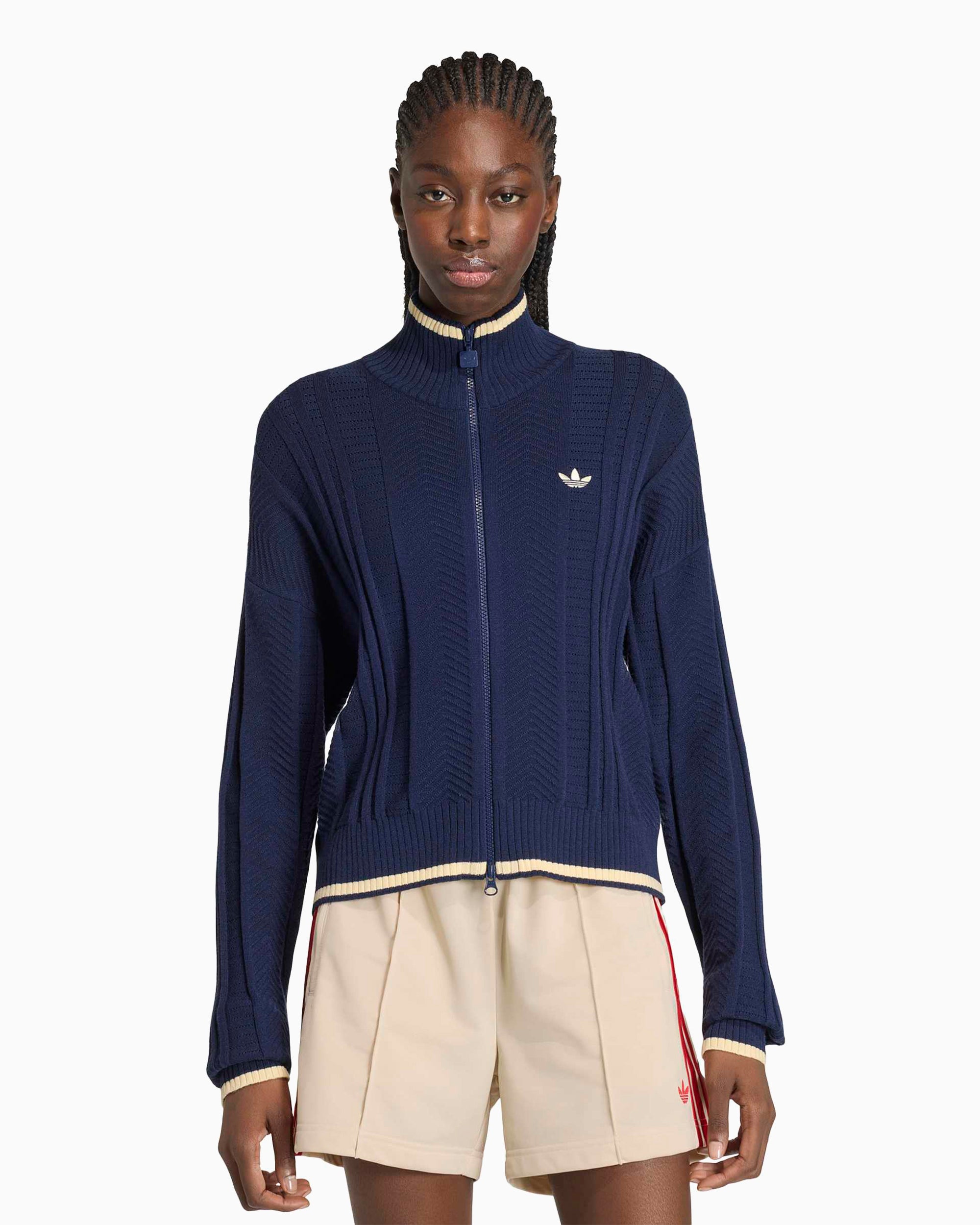 トップス WIRED adidas Originals Cable Knit Firebird Slim Women's Zip-Up Sweatshirt