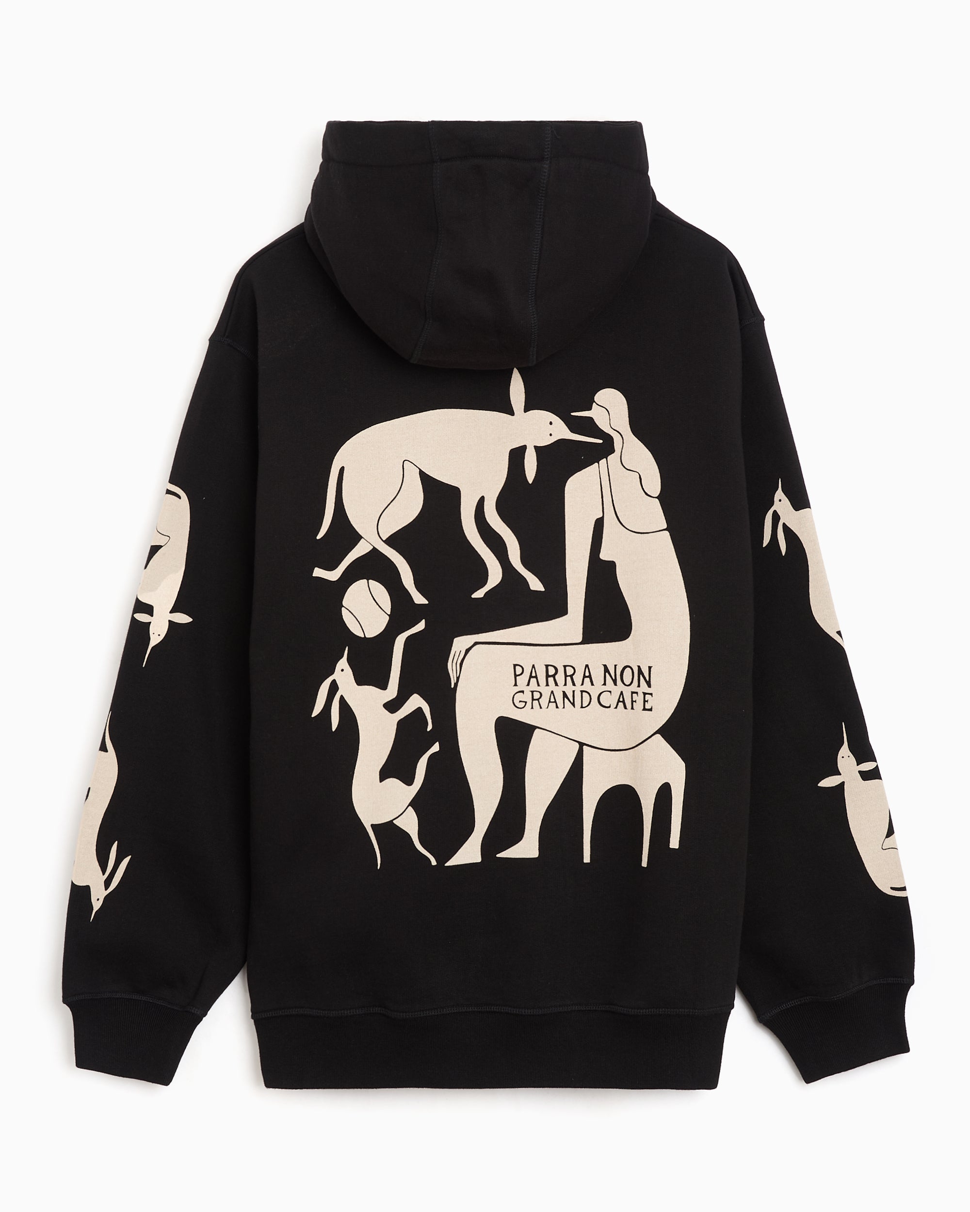Sweatshirts by Parra Non Grand Cafe Graphic Boxy Men's Hoodie - 55230-BLACK
