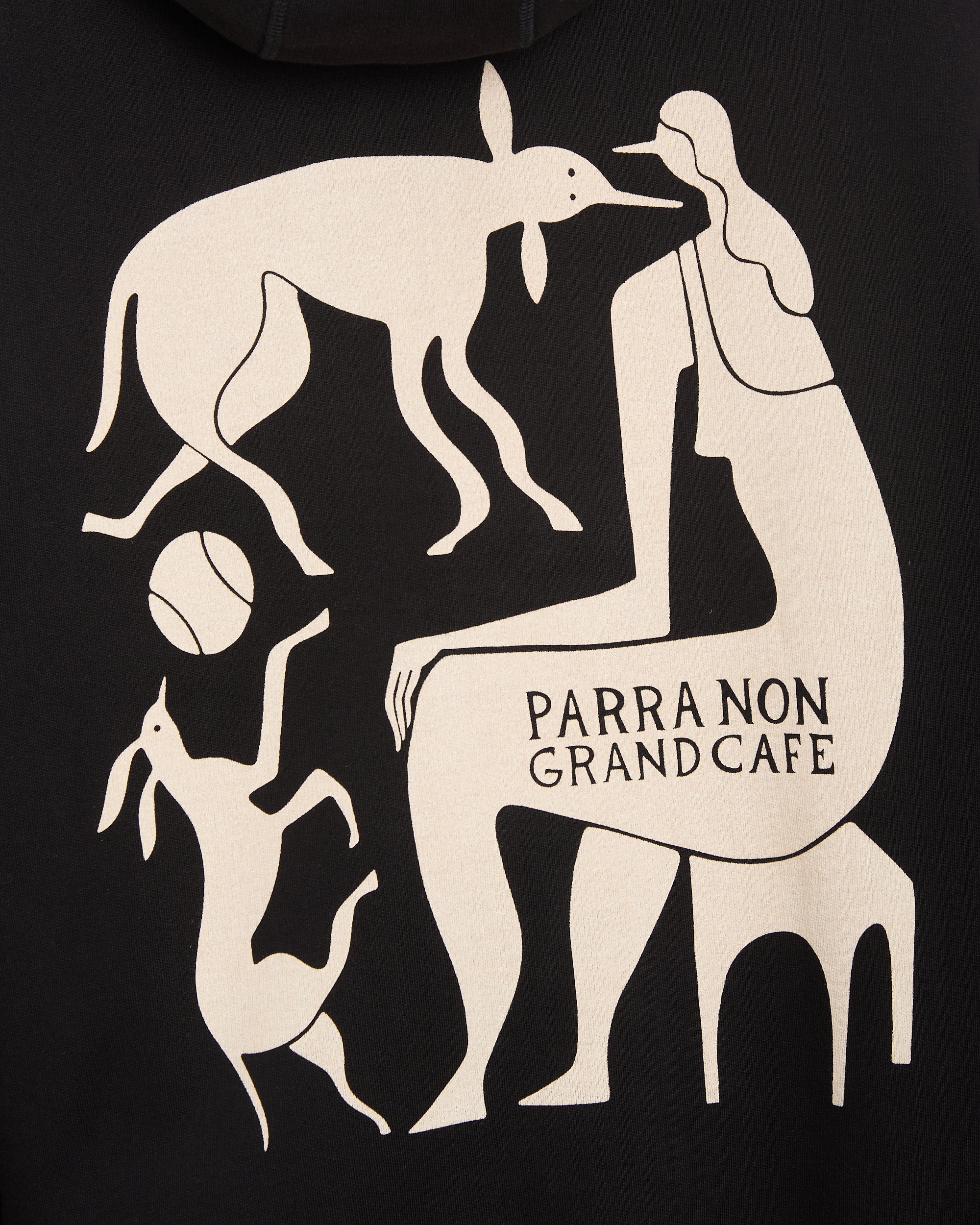 Sweatshirts by Parra Non Grand Cafe Graphic Boxy Men's Hoodie - 55230-BLACK