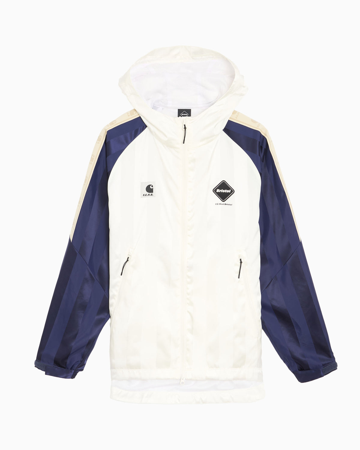 Carhartt WIP x F.C. Real Bristol Warm Up Striped Unisex Zip-Up Sweatsh display picture 1