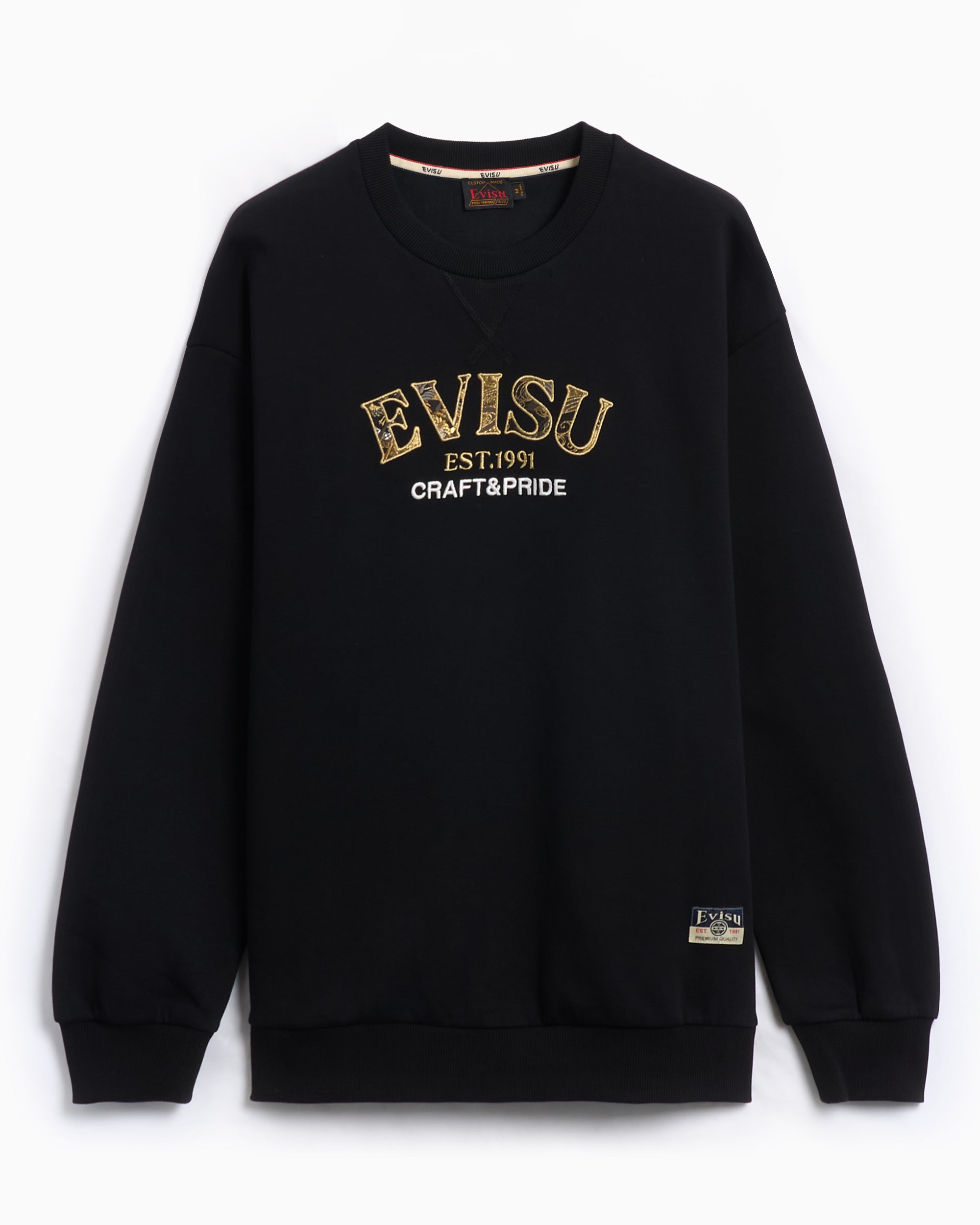 EVISU Ht, Evisu Brocade Appliqué Men's Sweatshirt Men's Sweatshirt