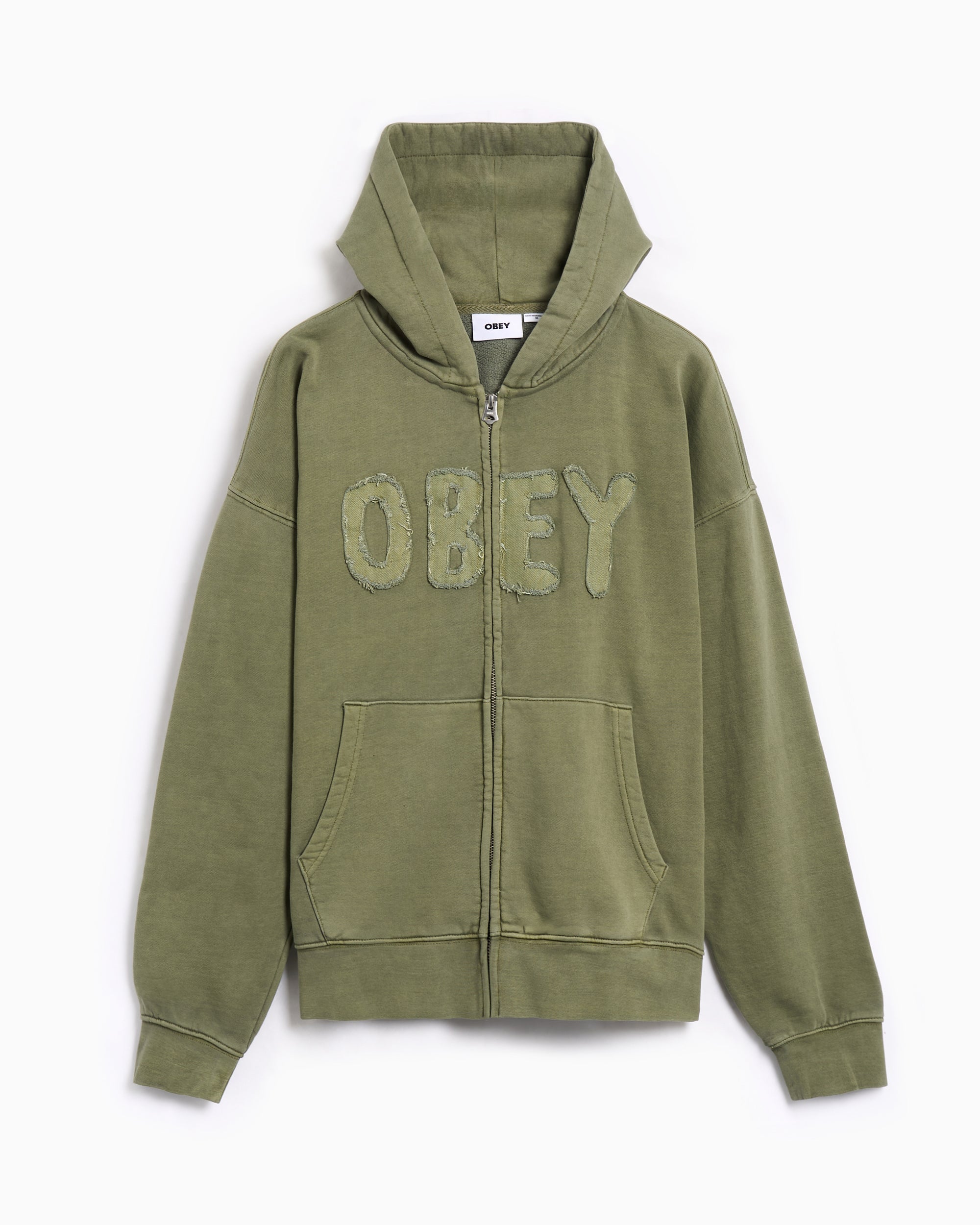 Sweatshirts OBEY Clothing Hybrid Faded Boxy Men's Zip-Up Sweatshirt - 112460032-DLN