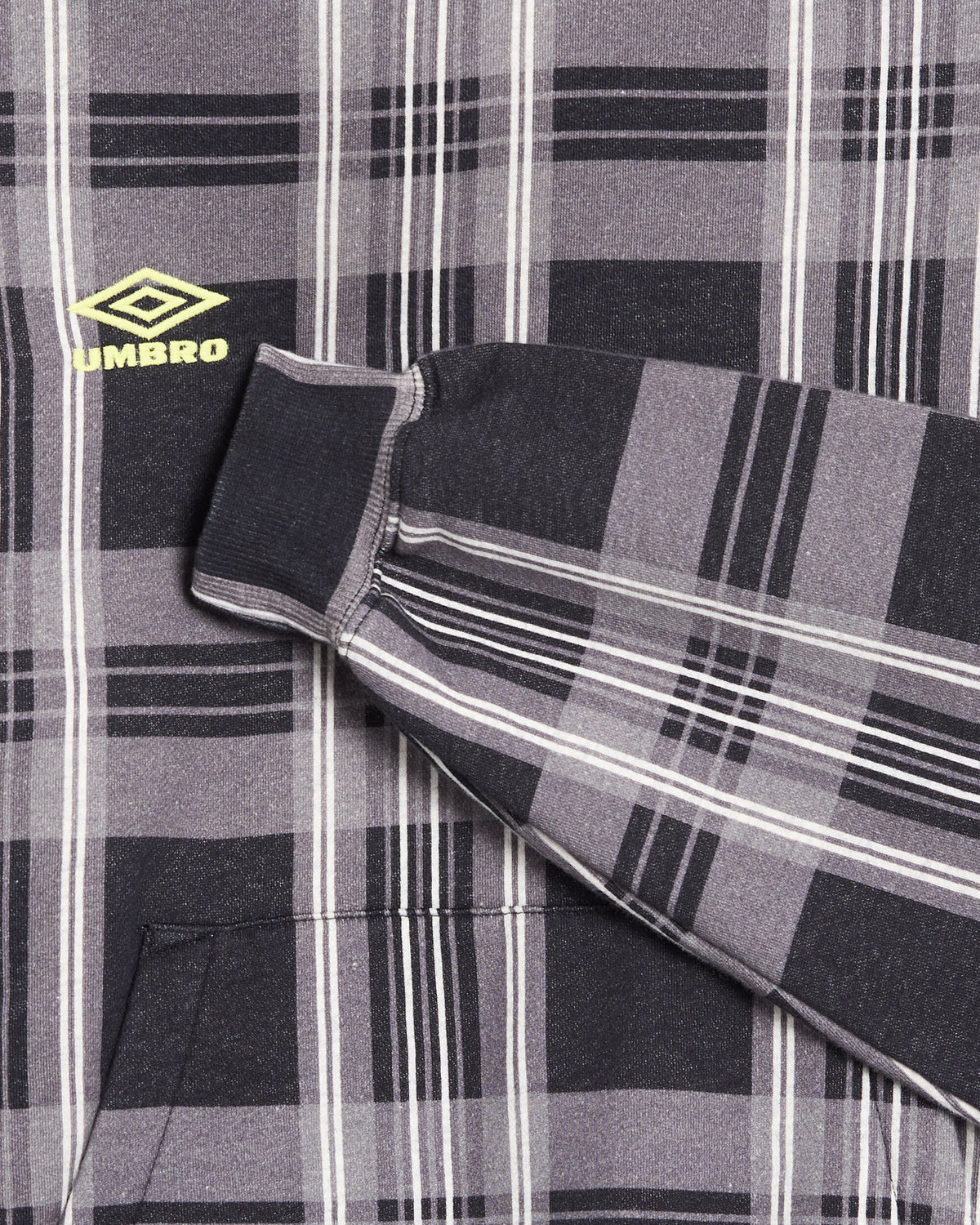 Sweatshirts Pleasures x Umbro "Spine" Plaid Relaxed Men's Hoodie - P26U007-BLACK