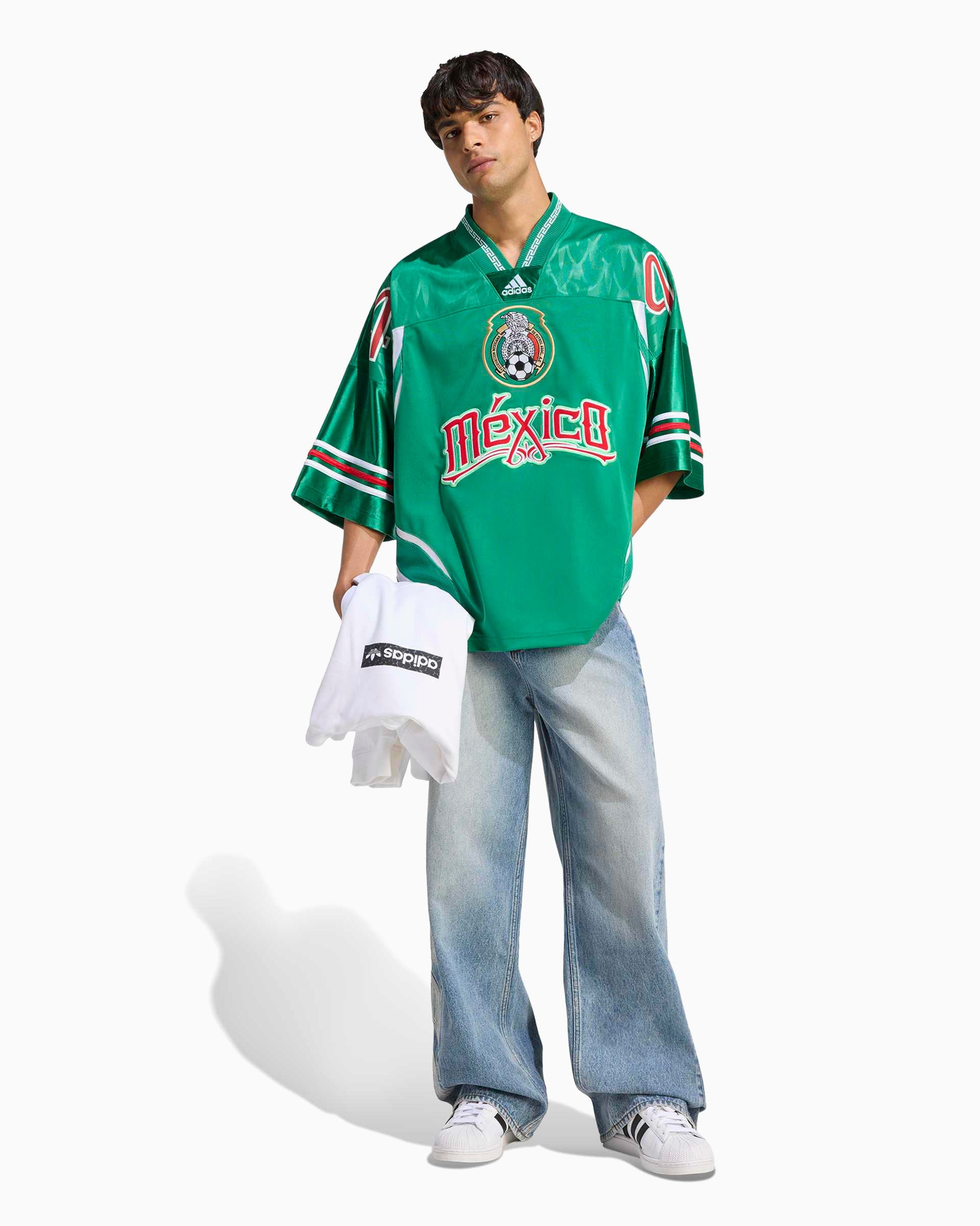 T-Shirts adidas Originals Bringback Remixed "Mexico" Logo Half-Sleeved Relaxed Men's Jersey T-Shirt - KD5986