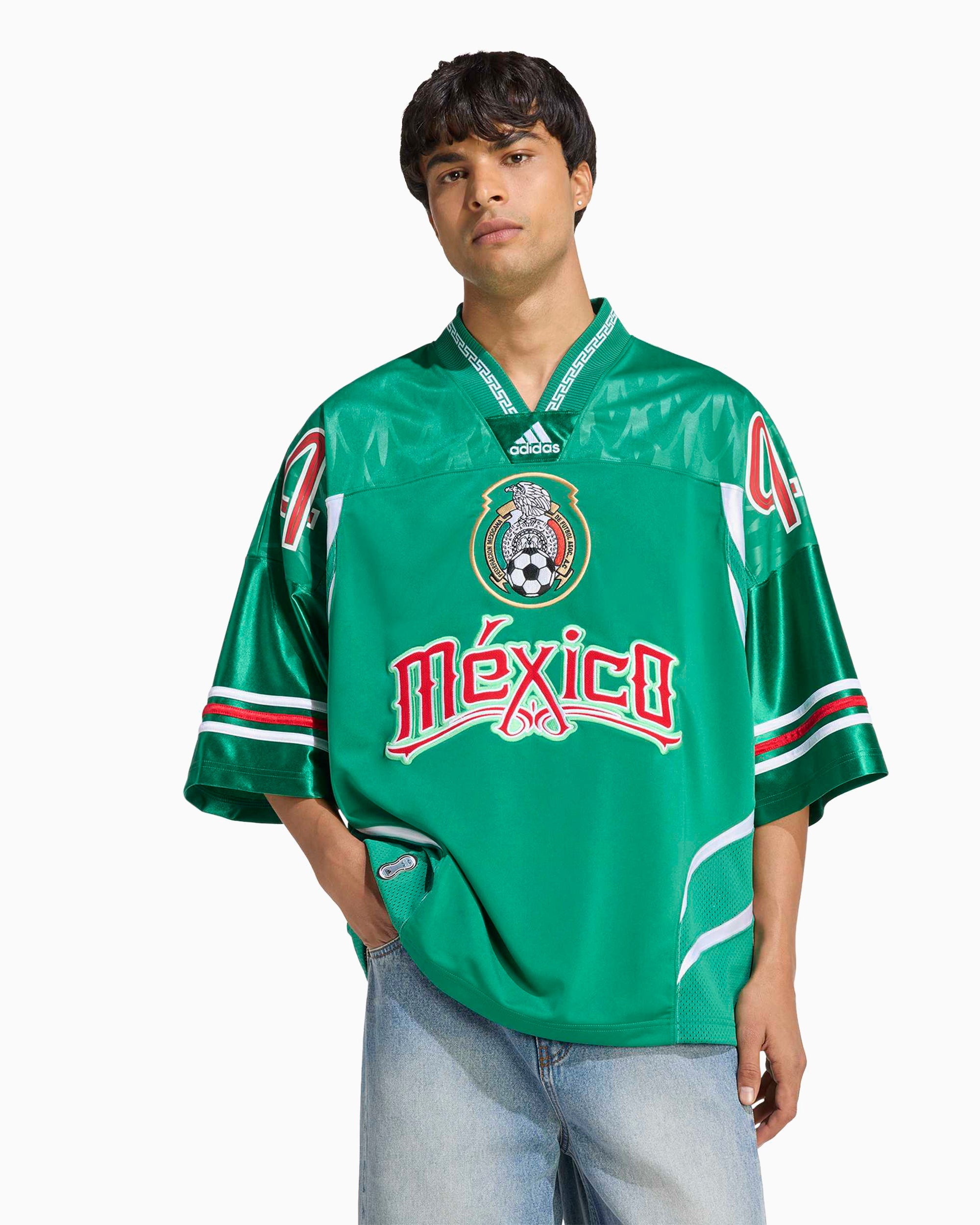 T-Shirts adidas Originals Bringback Remixed "Mexico" Logo Half-Sleeved Relaxed Men's Jersey T-Shirt - KD5986