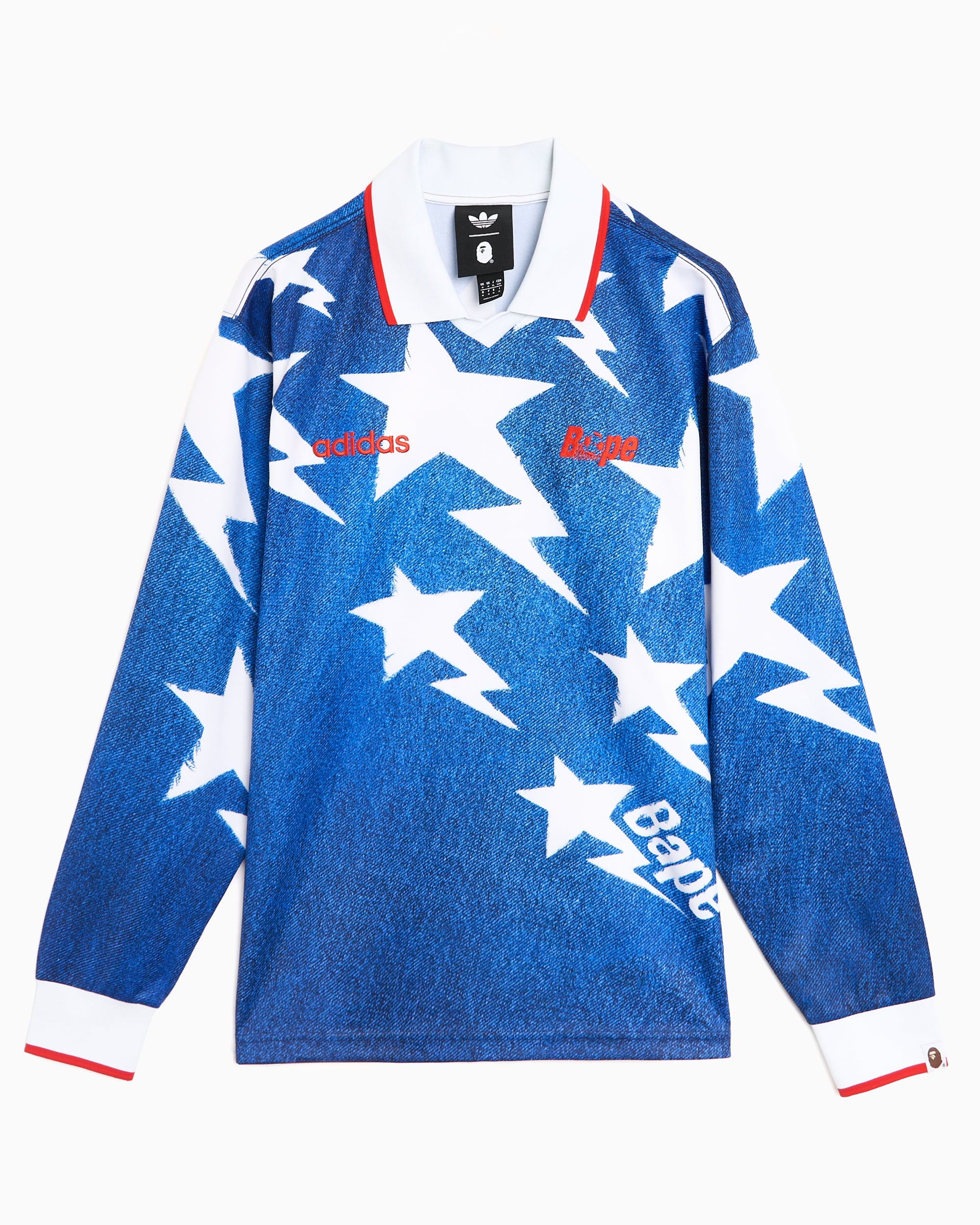 アメフトシャツ エイプadidasコラボ adidas Originals x BAPE Graphic Long-Sleeved Relaxed Men's Jersey T-Sh