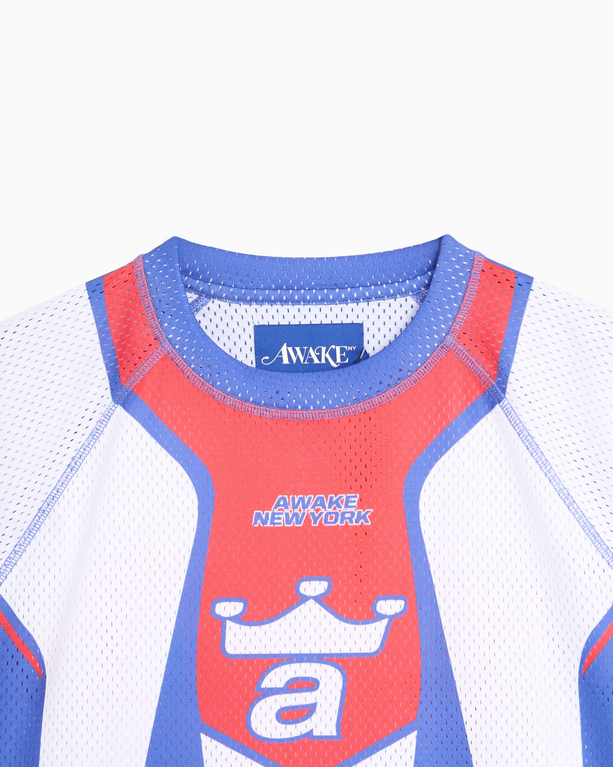 T-Shirts Awake NY Mesh Racer Graphic Long-Sleeved Relaxed Men's Jersey T-Shirt - AWK-SP26-TP006-BLU