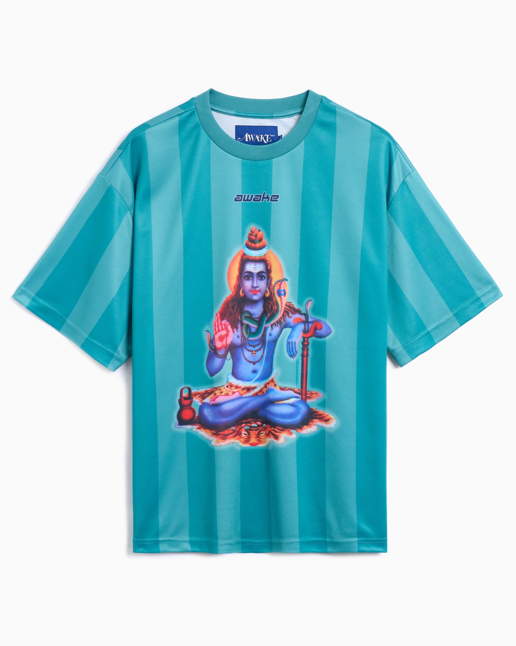 T-Shirts Awake NY Soccer Striped Relaxed Men's Jersey T-Shirt - AWK-SP25-TP006-GR