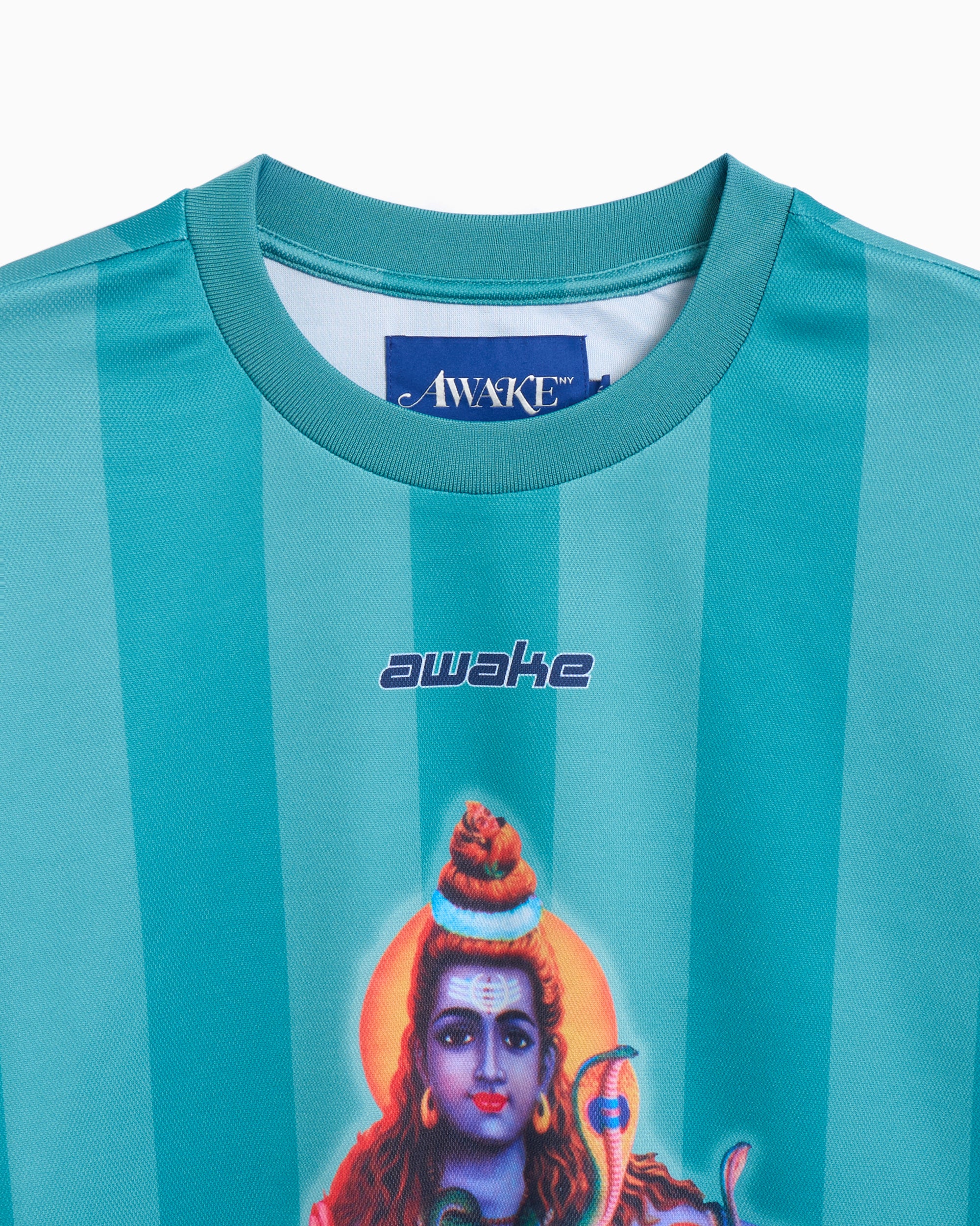 T-Shirts Awake NY Soccer Striped Relaxed Men's Jersey T-Shirt - AWK-SP25-TP006-GR