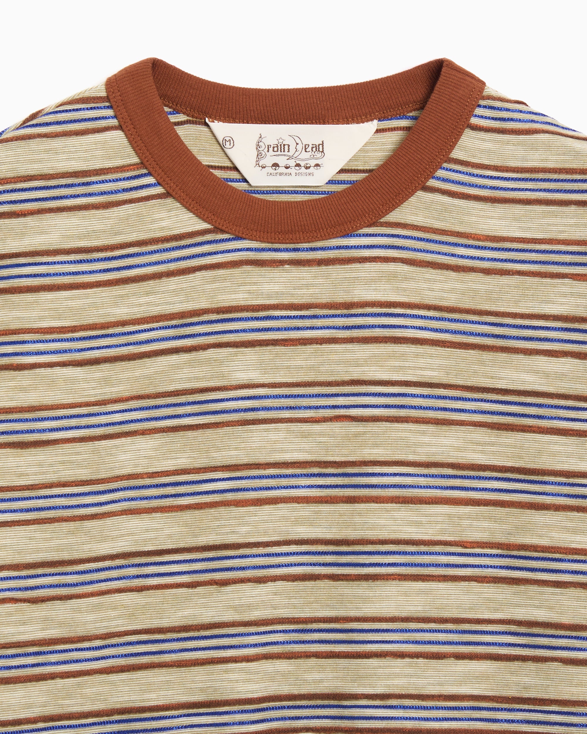 T-Shirts Brain Dead Pudu Striped Men's T-Shirt - BDF25TO00047-NATU