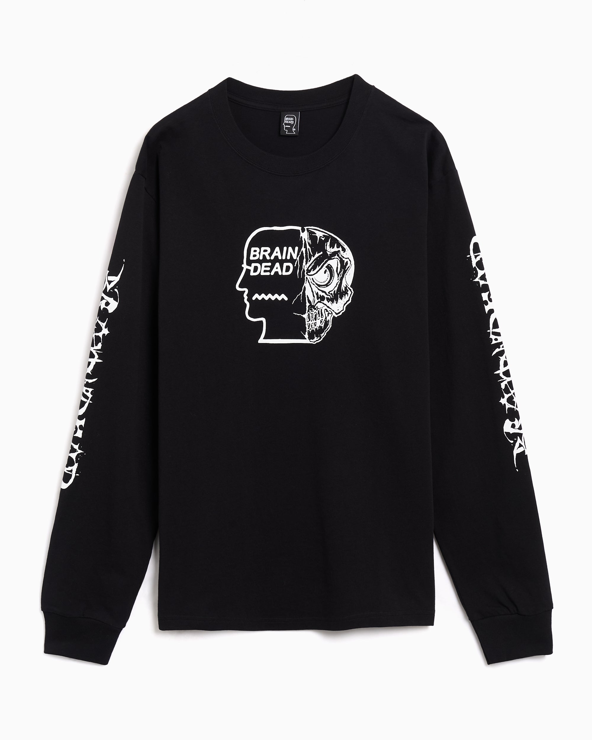 【希少・M】BRAIN DEAD ブレインデッド ニットポロシャツ ヘッドロゴ Brain Dead Skull Mech Graphic Long-Sleeved Relaxed Men's T-Shirt