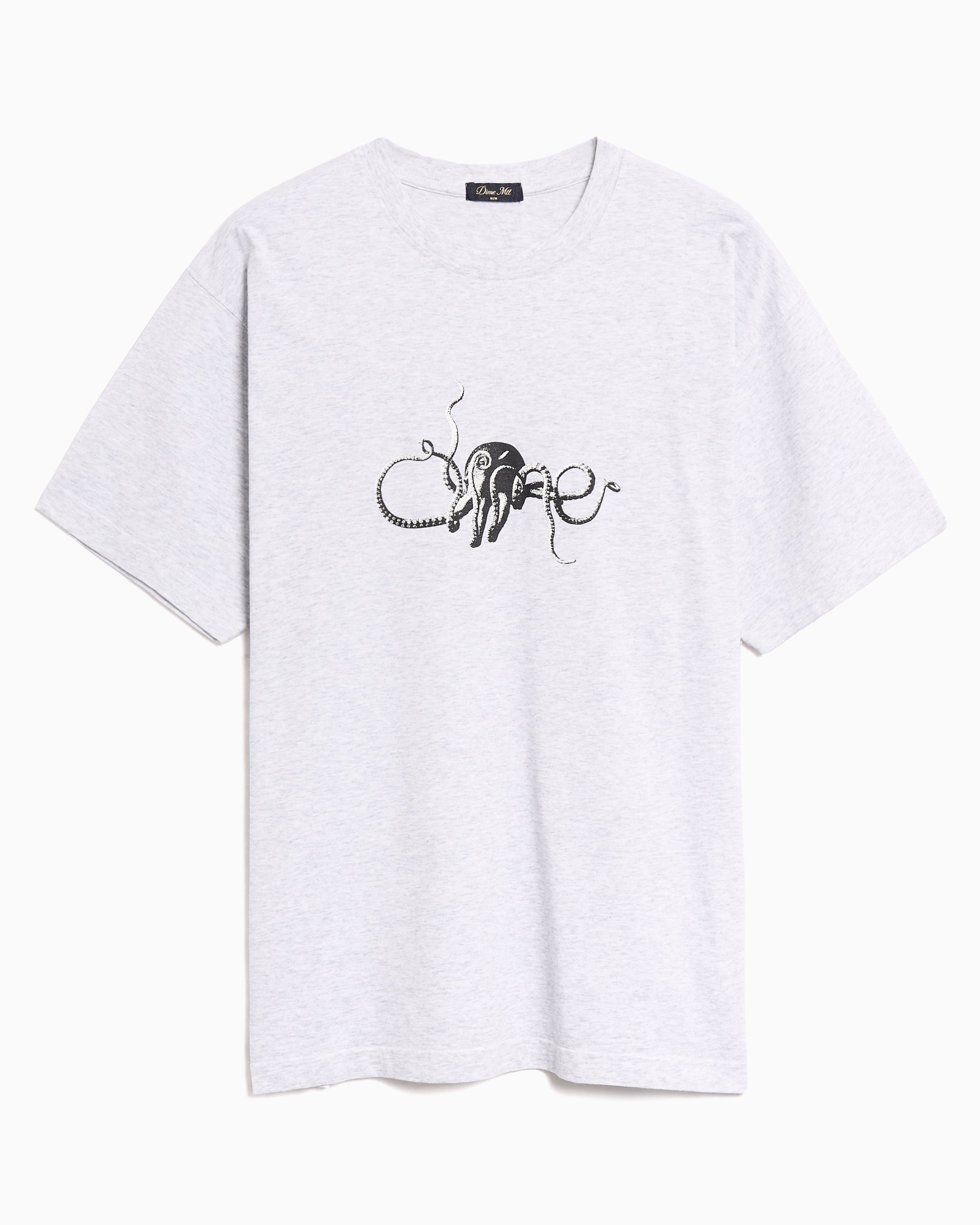T-Shirts Dime MTL Octopus Graphic Relaxed Men's T-Shirt - DIMESP2556ASH