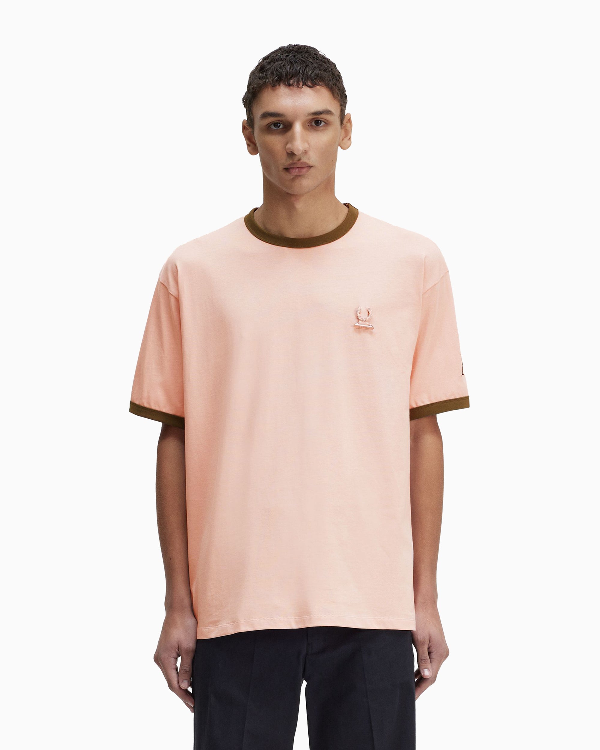 T-Shirts Fred Perry x Raf Simons Contrast Trim Men's Relaxed T-Shirt - SM6507-S43