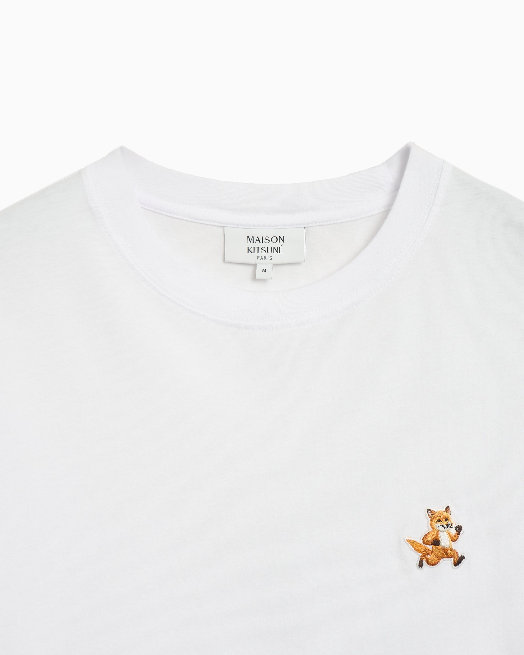T-Shirts Maison Kitsuné Maison Kitsuné Speedy Fox Patch Men's T-Shirt Men's T-Shirt - MM00125KJ0008-P100