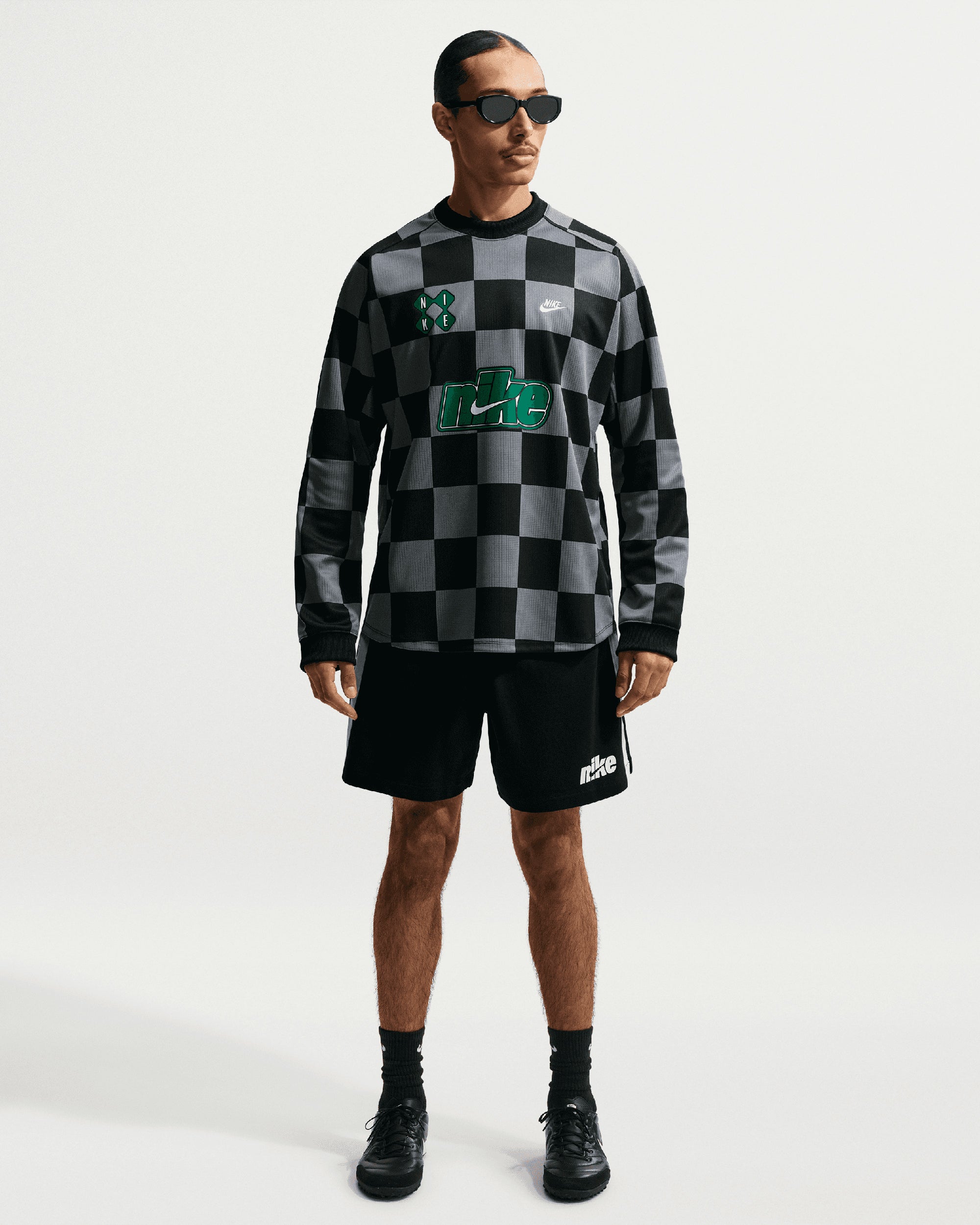 T-Shirts Nike Sportswear Club Goalie Plaid Long-Sleeved Relaxed Men's Jersey T-Shirt - II4367-084