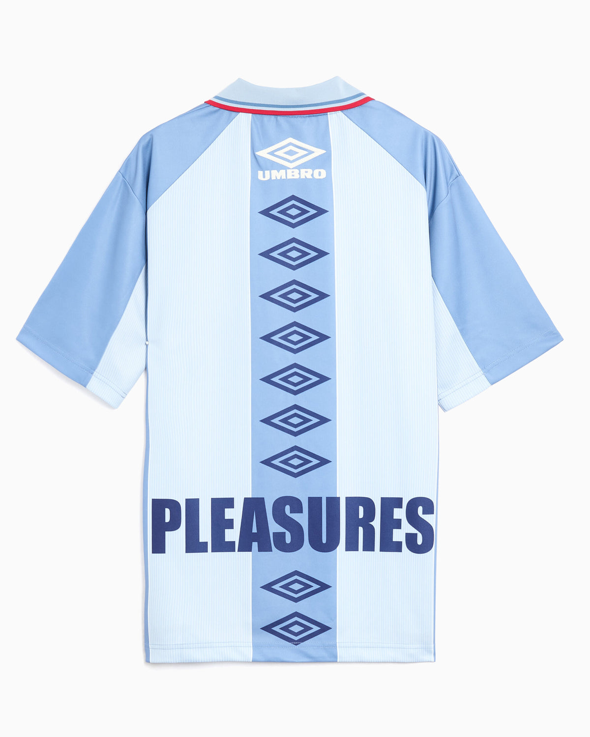T-Shirts Pleasures x Umbro "Two Cats" Striped Men's Jersey T-Shirt - P26U008-BLUE
