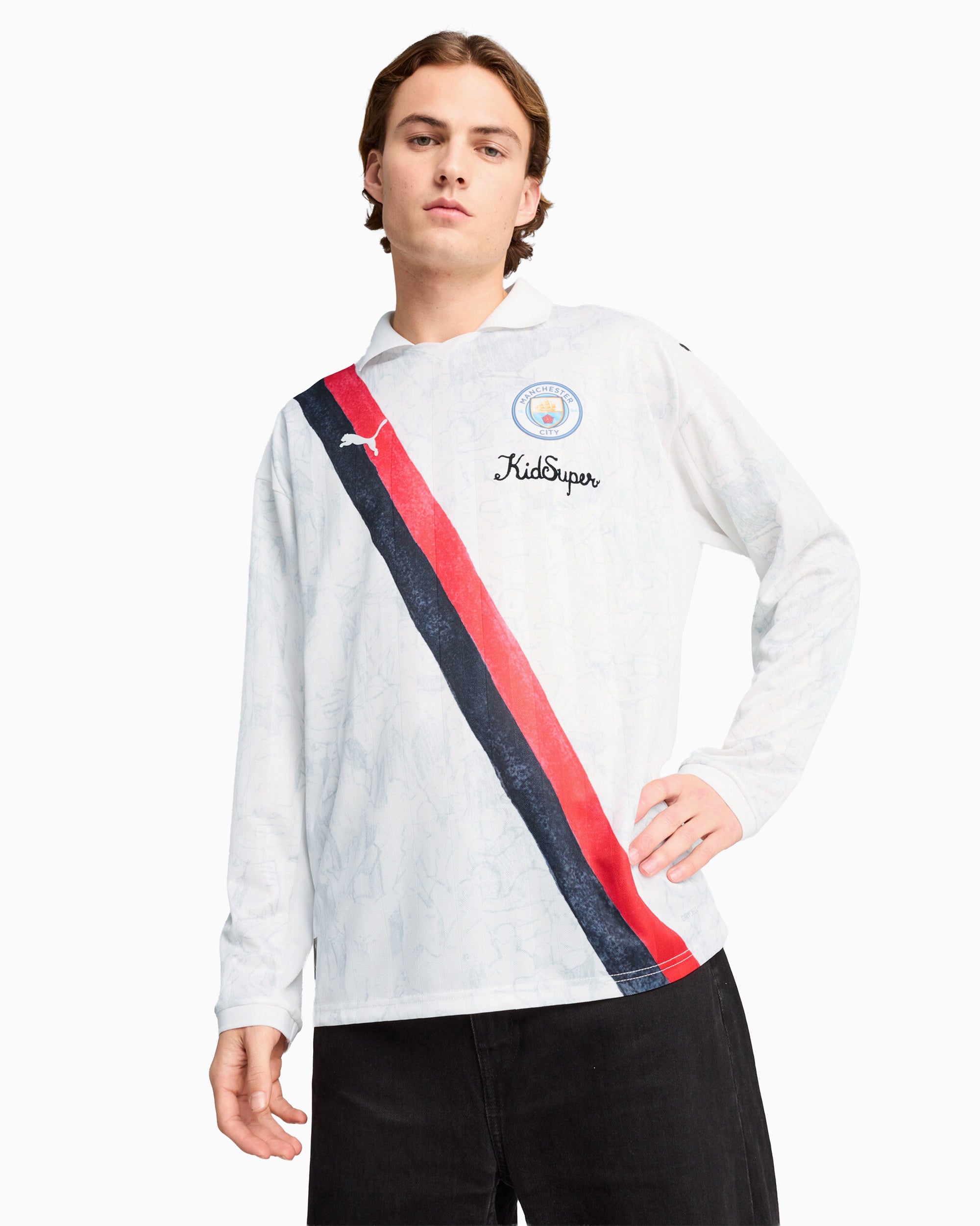 Puma x KidSuper Manchester City Retro Long-Sleeved Men's Jersey T-Shir
