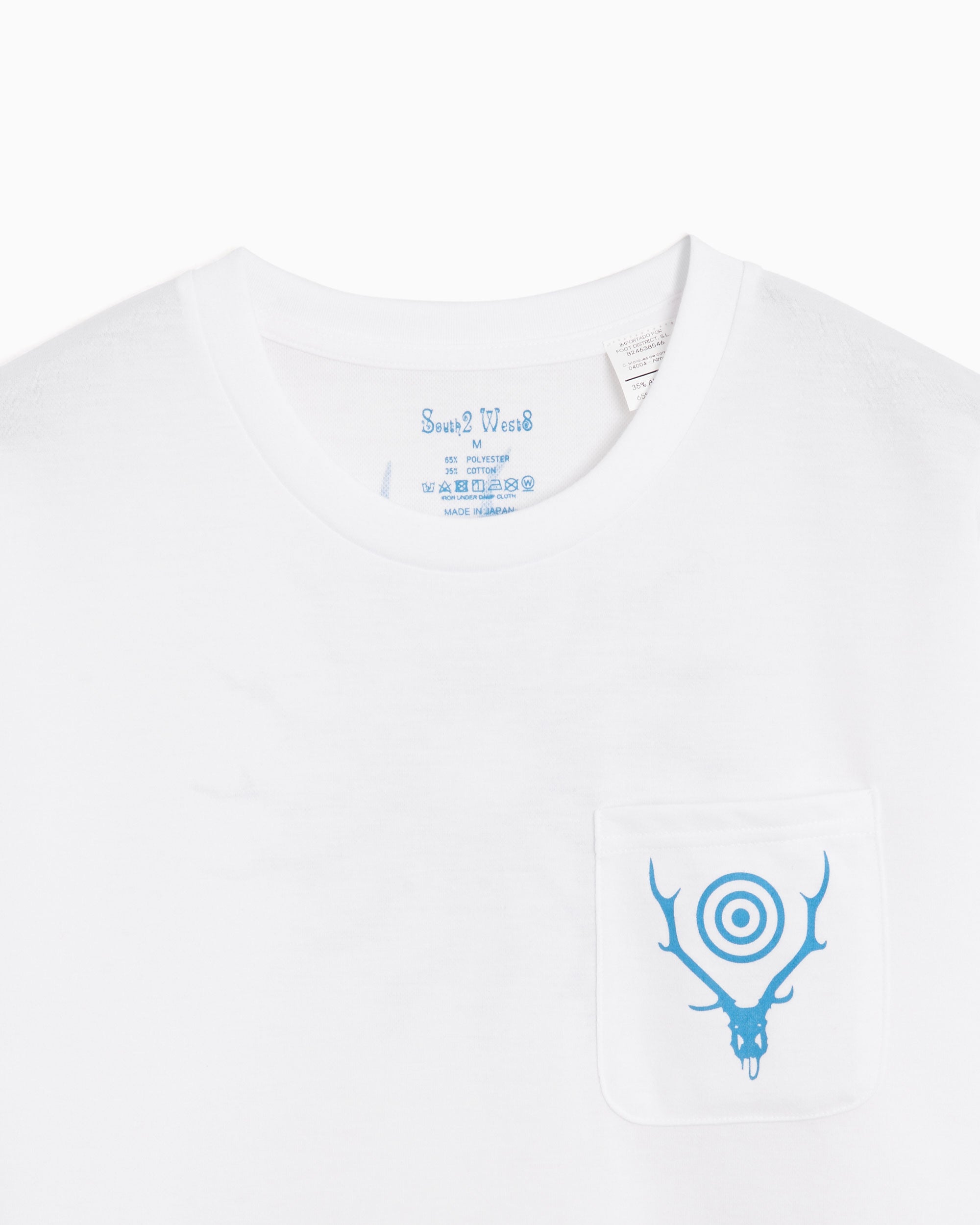 T-Shirts South2 West8 Round Pocket Men's Long Sleeve T-Shirt Men's T-Shirt - NS840-A-White