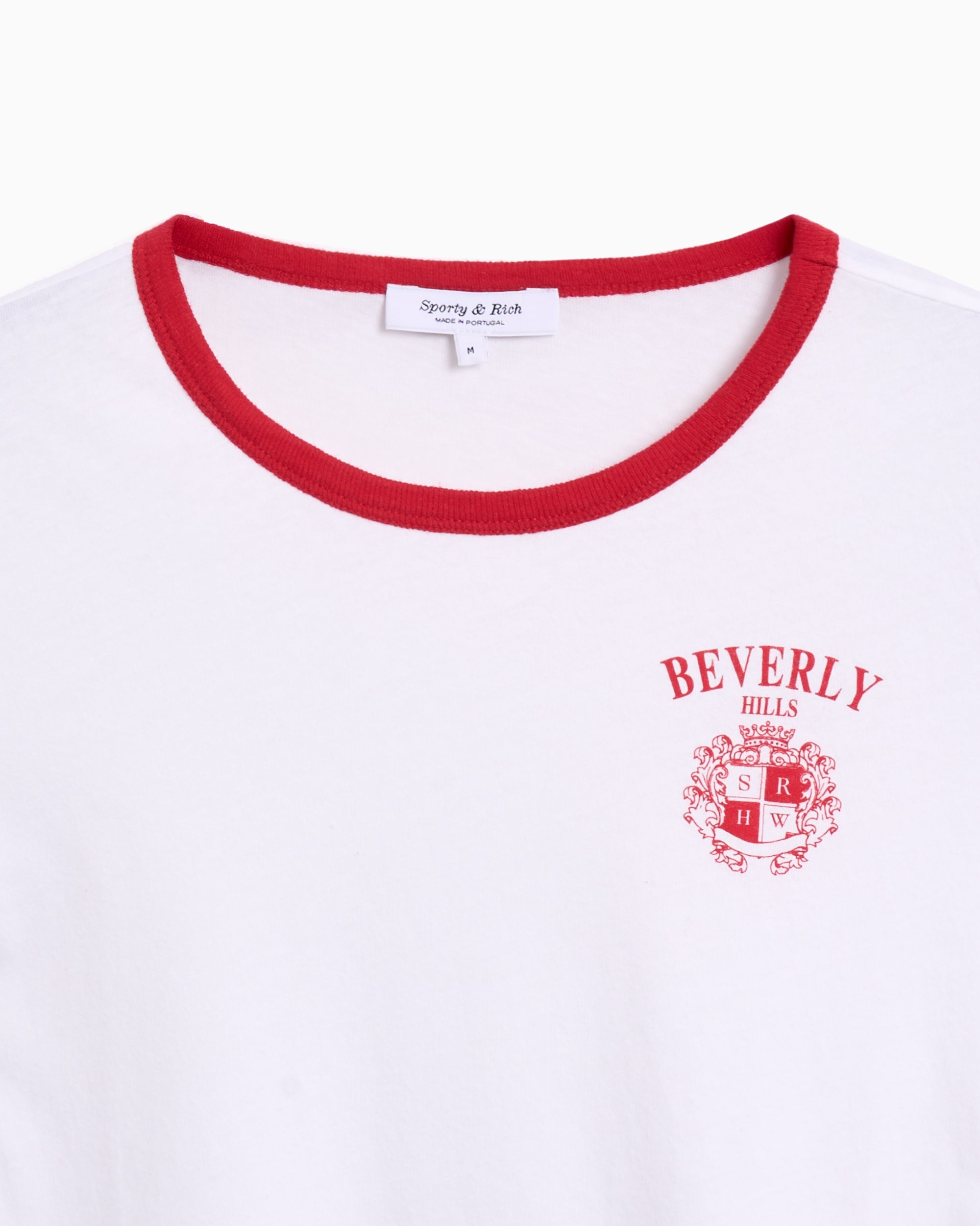 T-Shirts Sporty & Rich BH Crest Soft Ringer Women's T-Shirt - TO088626256WH52