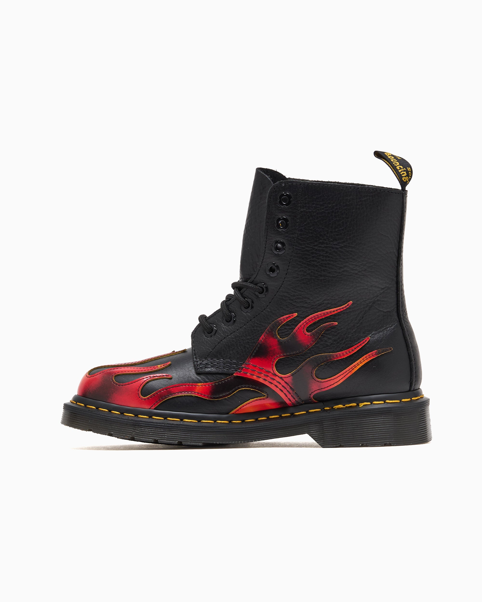 靴 Dr. Martens 8-hole boots fire pattern Dr. Martens 1460 Pascal Flames Unisex Boots