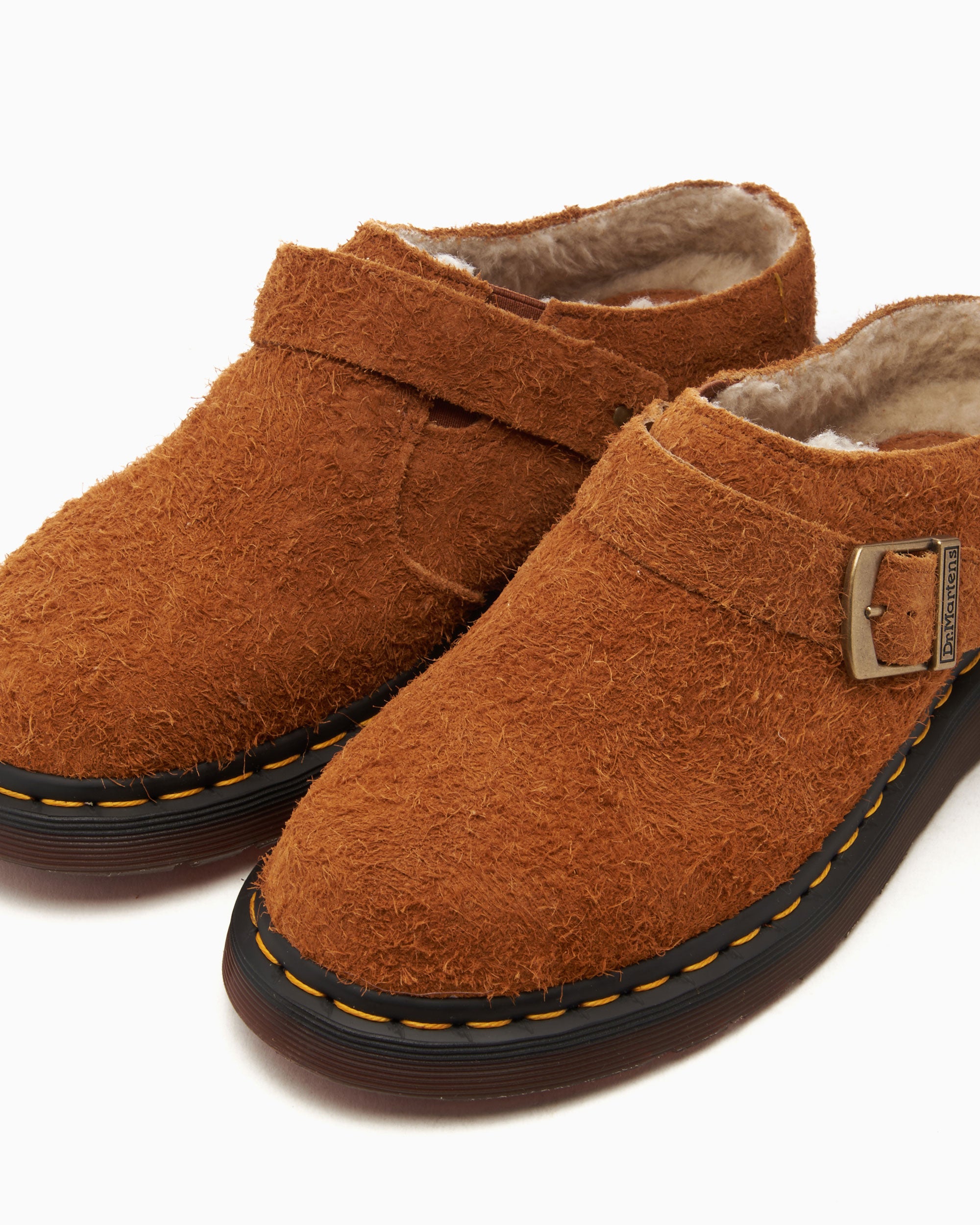 Dr. Martens Isham Long Napped Suede Mules