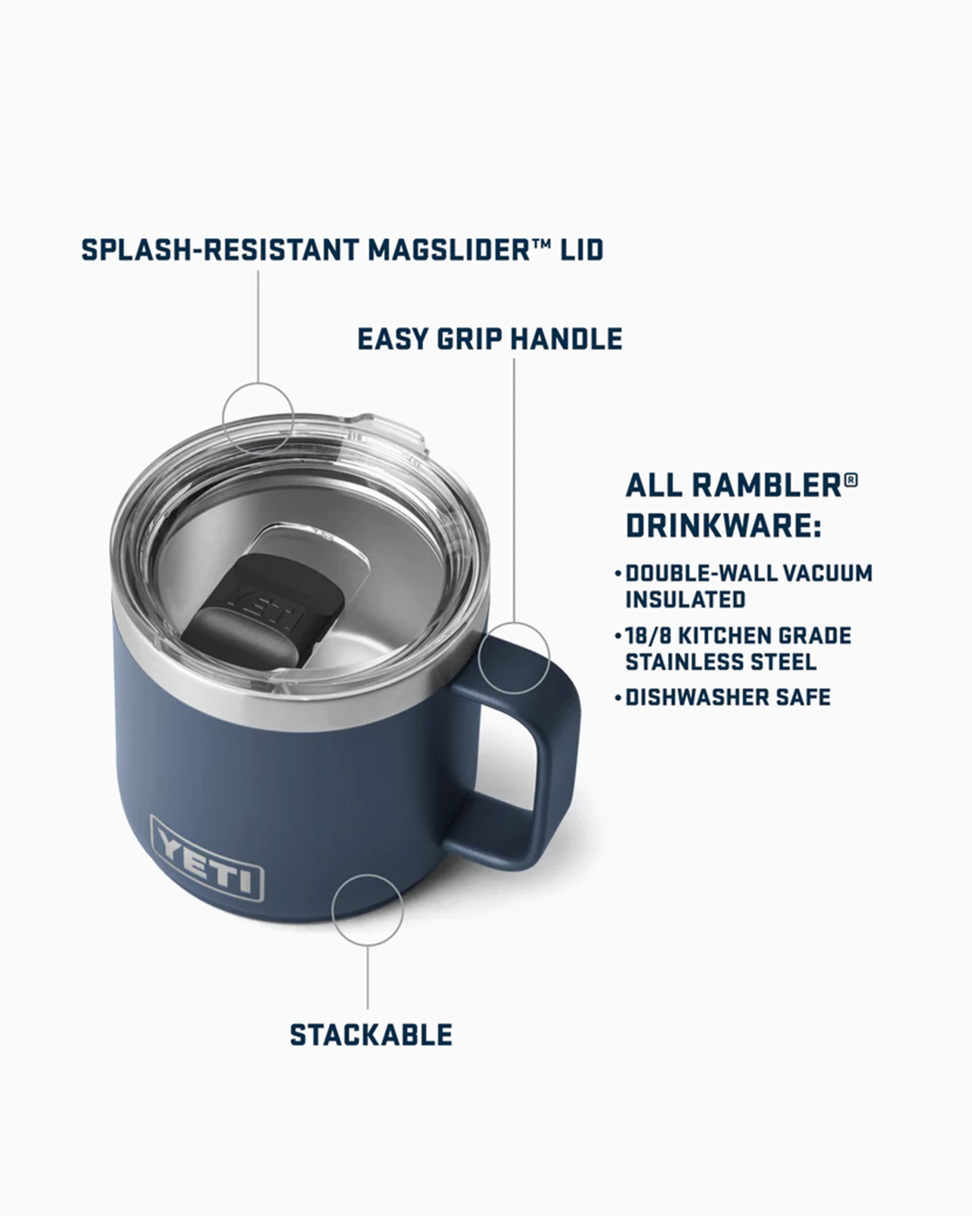 YETI RAMBLER 14ozMUG ステンレス2個セット YETI Rambler 414 ML Mug 2.0