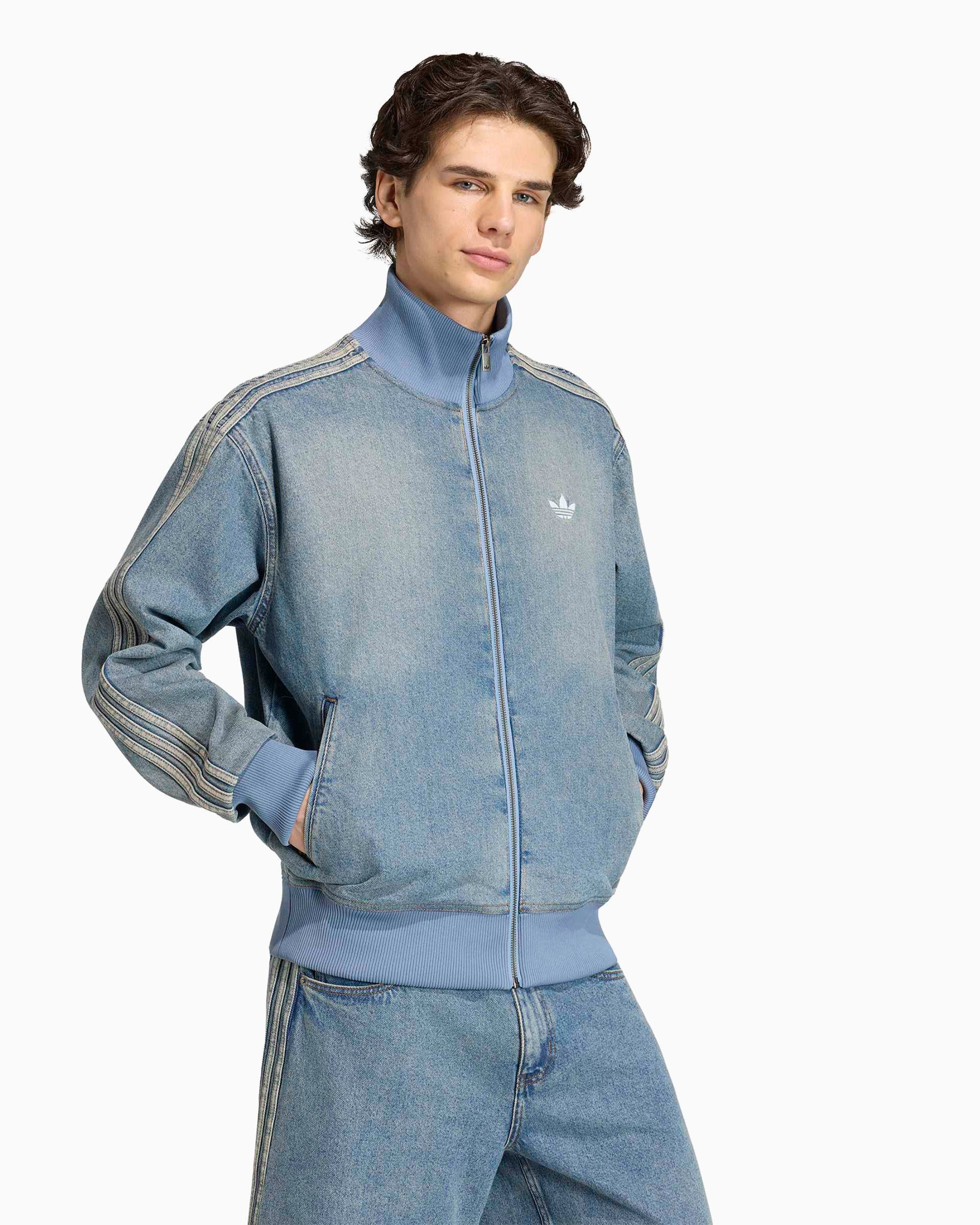 adidas Originals Firebird Adicolor Denim Logo Relaxed Men's Track Jack