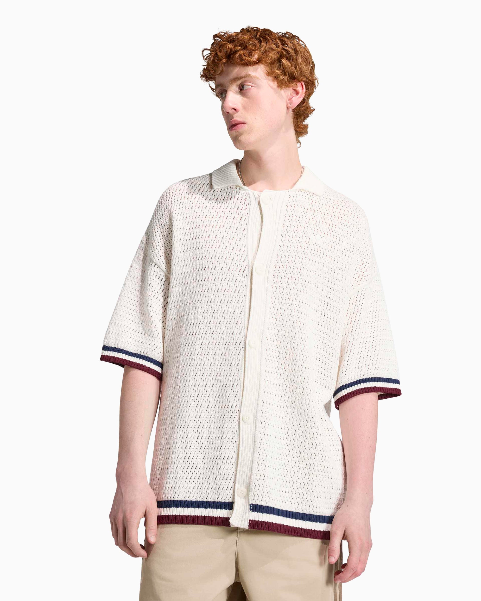 Jackets Coats adidas Originals "Munich" Crochet Logo Relaxed Men's Cardigan - KR9096