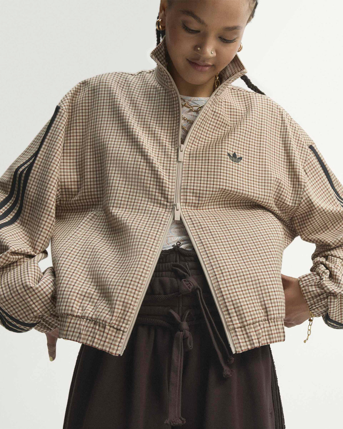 Jackets Coats adidas Originals Plaid Relaxed Women's Light Jacket - LE8307