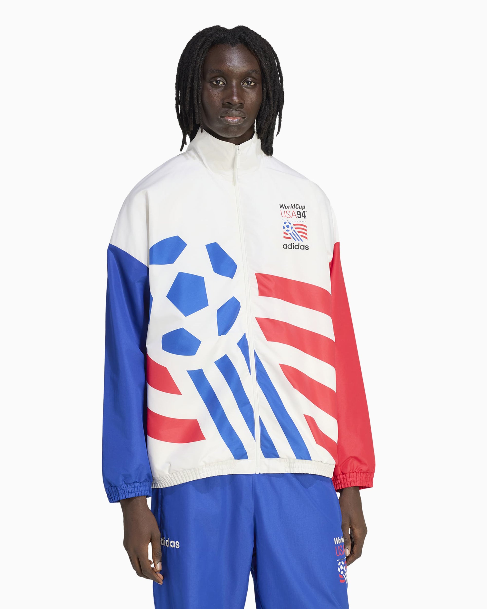 adidas アメリカ国旗ジャケット 中古・古着通販】adidas (アディダス) トレフォイルロゴナイロン