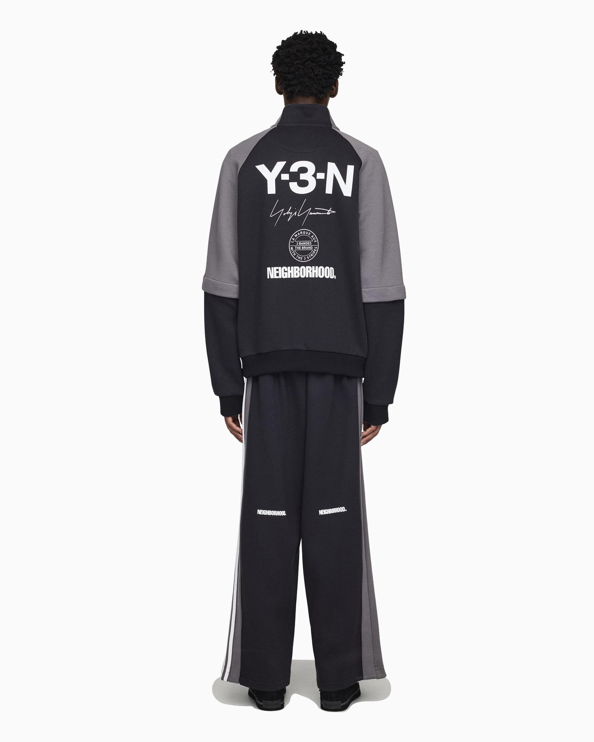 Y-3×Neighborhood ジャージセット ブラック/グレー Y-3 (ワイスリー) NEIGHBORHOOD コラボ ロゴ 袖着脱 2WAY フルジップ