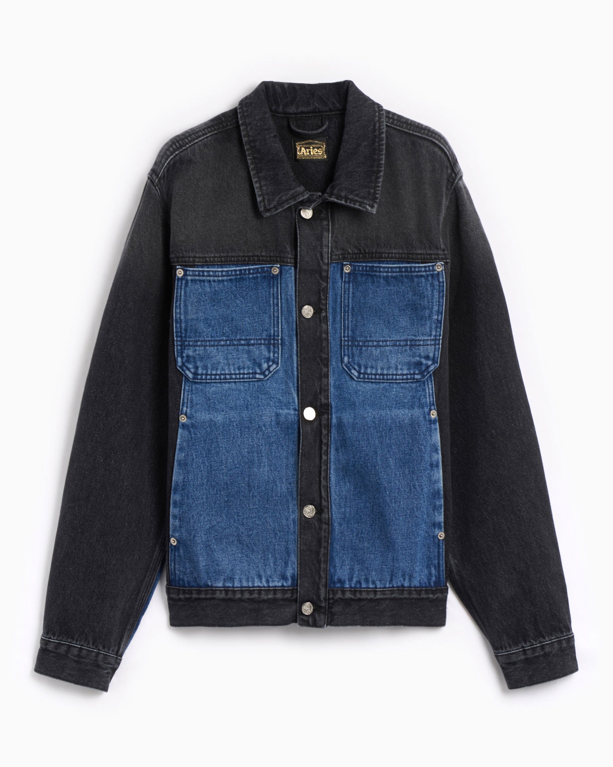 Aries Colourblocked Men's Denim Work Jacket Men's Denim Jacket