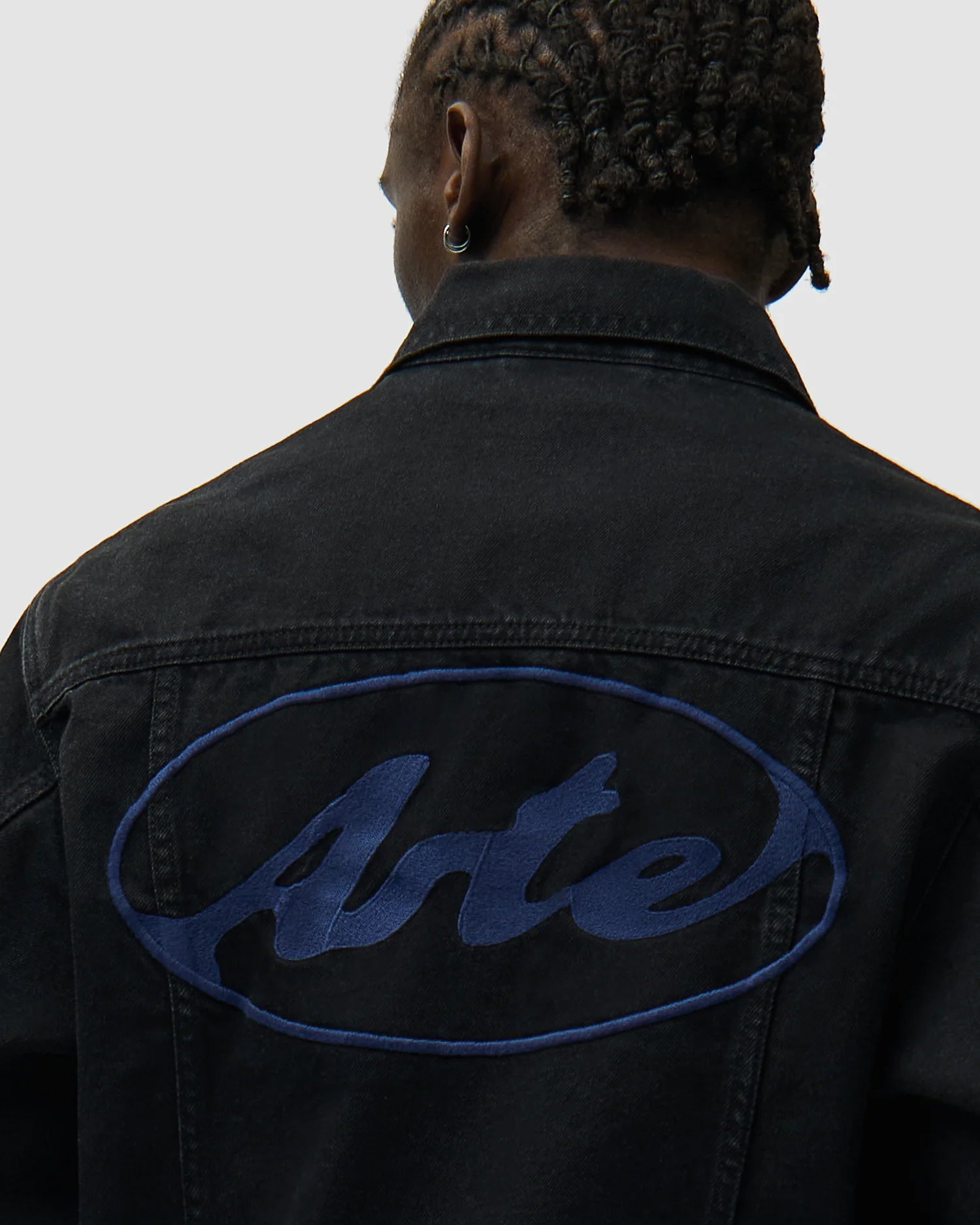 Jackets Coats Arte Antwerp Circle Logo Men's Denim Jacket - SS26-213J-Black