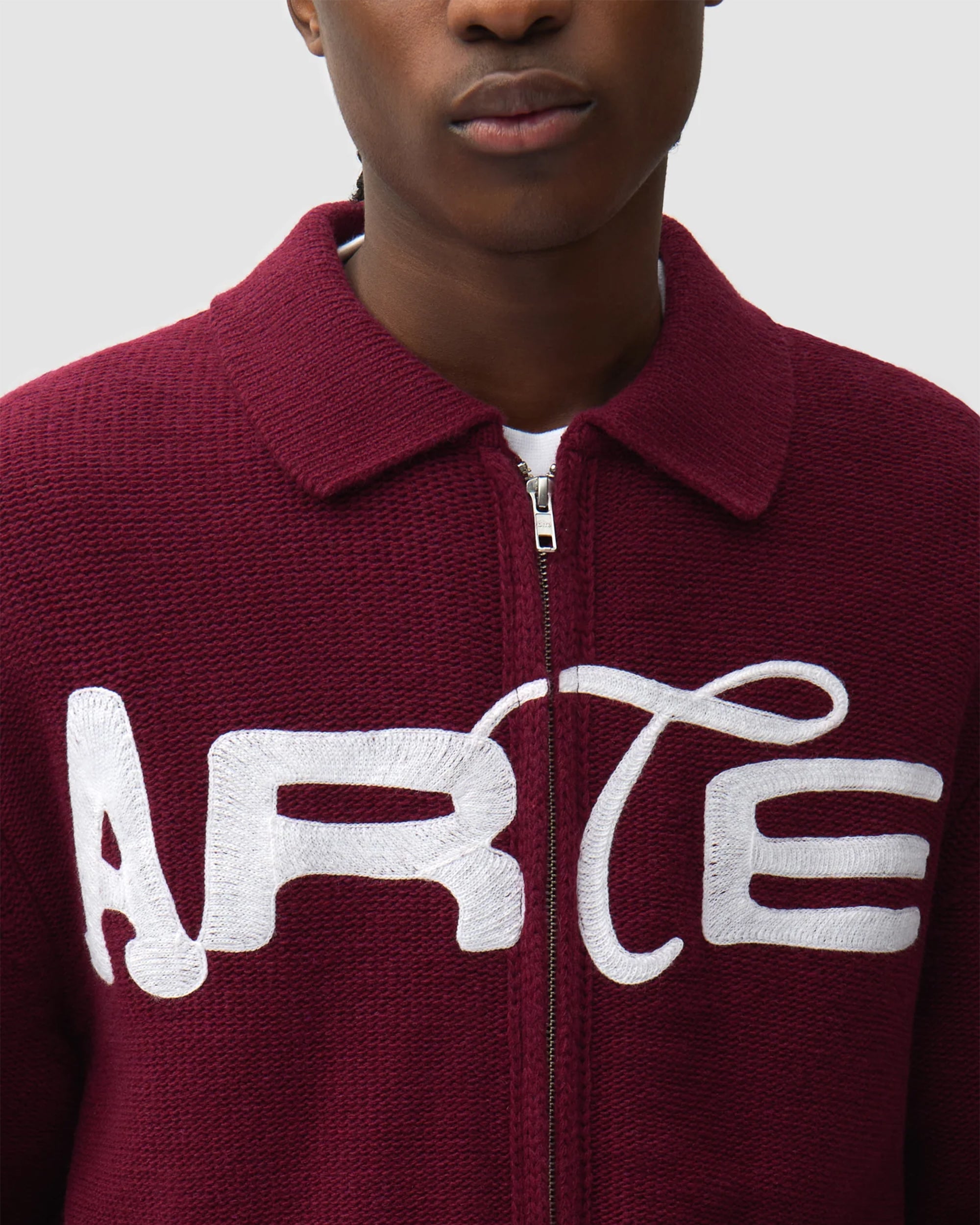 Arte Antwerp Stencil Zip Embroidered Men's Cardigan