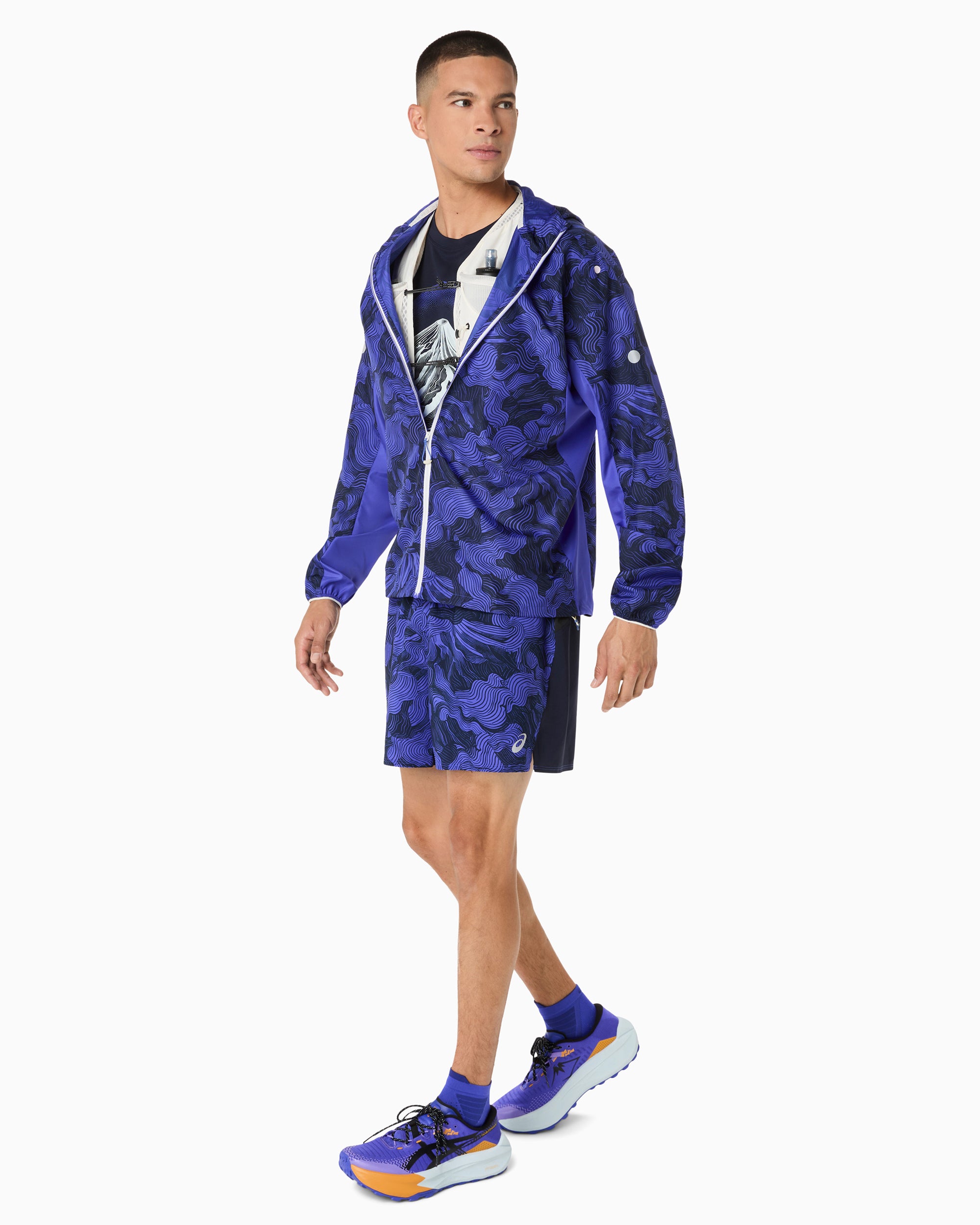 アシックス 日本代表 半袖ジャケット ネイビー asics アシックス ハーフジップ 長袖上下半袖上下ジャージセット