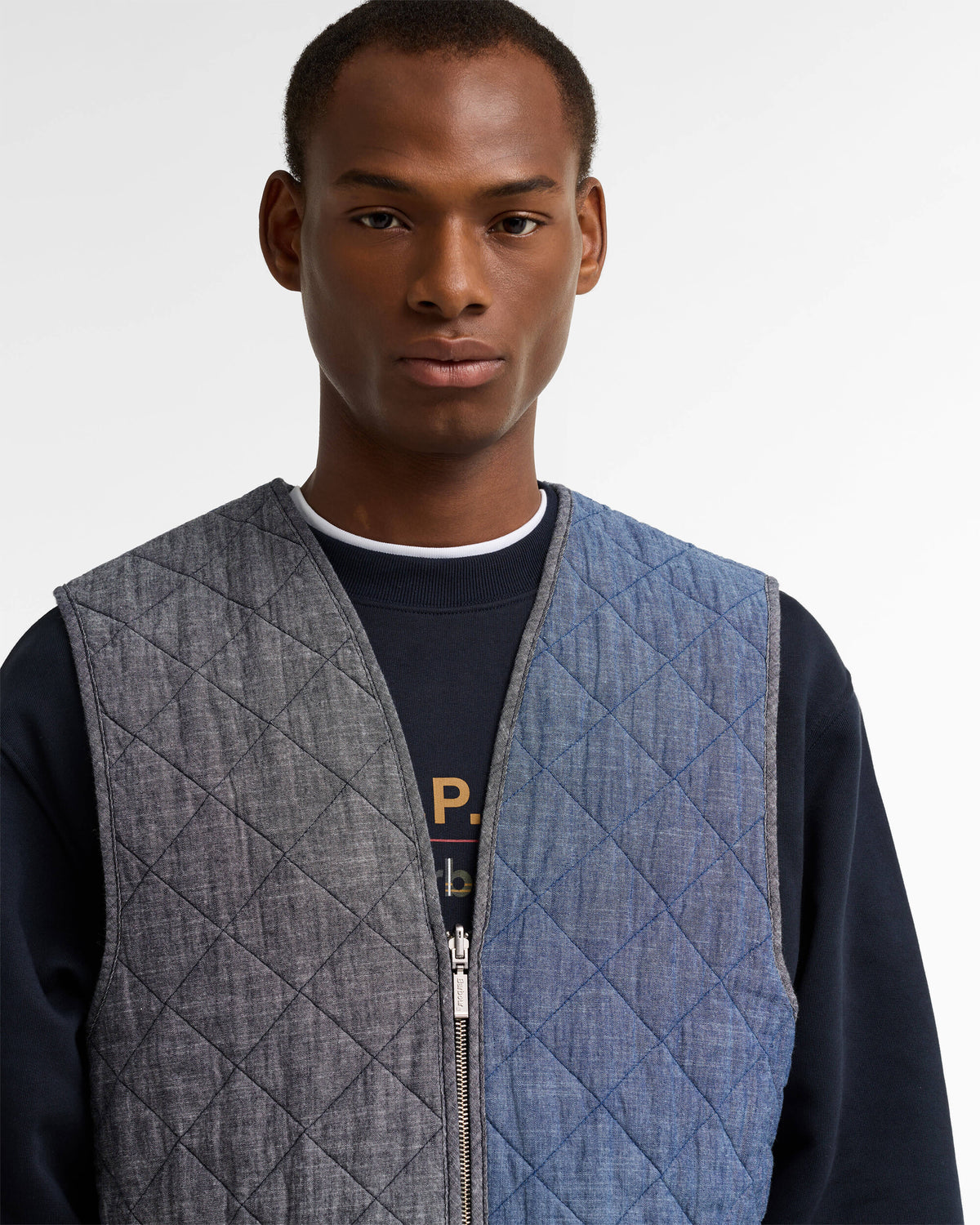 Jackets Coats Barbour x A.P.C. Zip-in Quilt Relaxed Men's Vest - MLI0069BL25