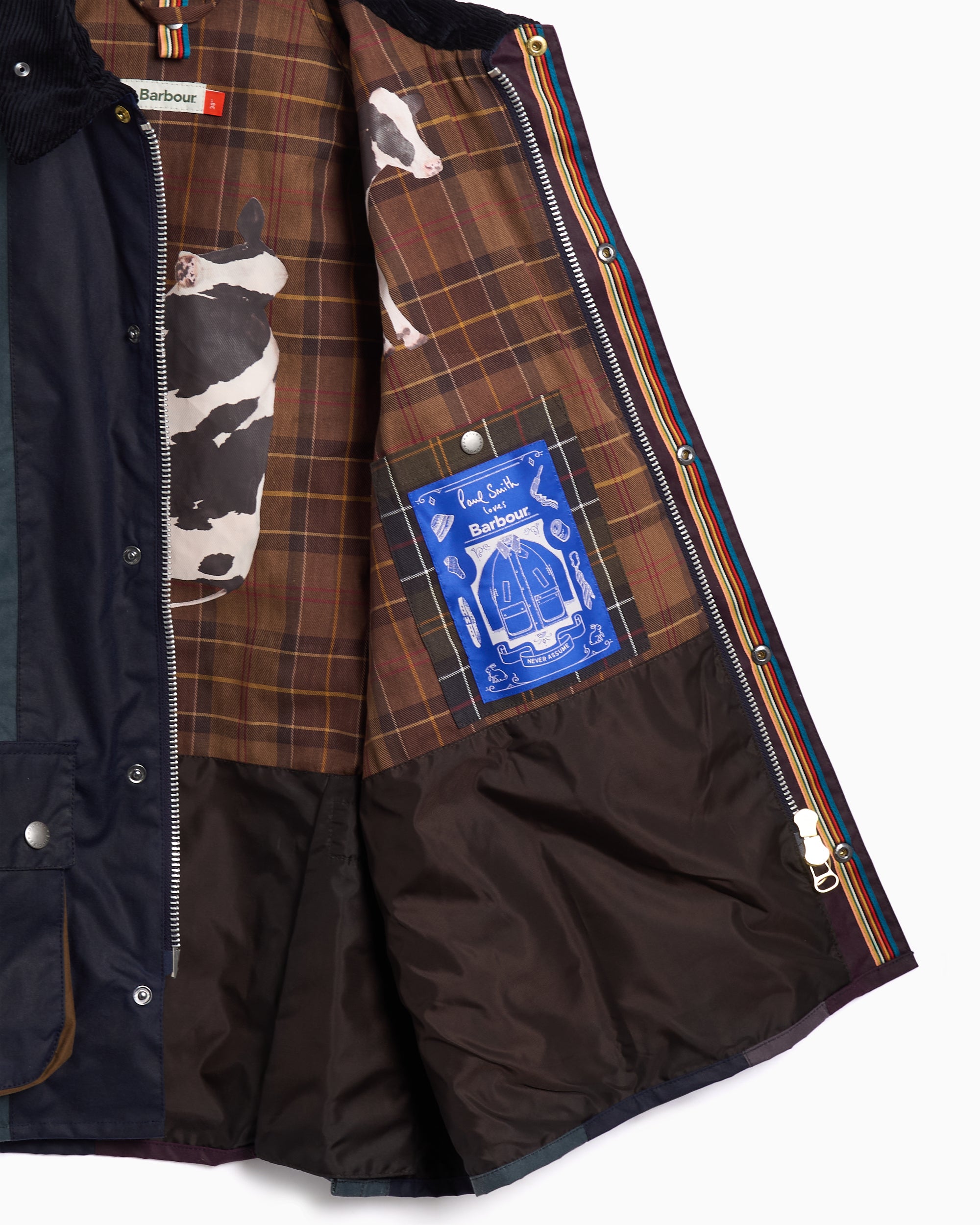 Barbour x Paul Smith OS Bedale Wax Striped Oversize Men's Rain Jacket