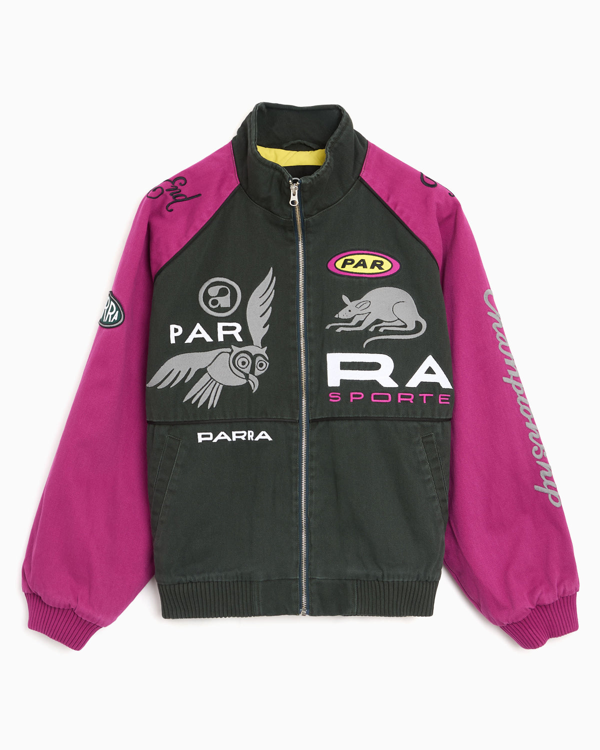 by Parra Owl Meets Rat with patches Boxy Men's Bomber