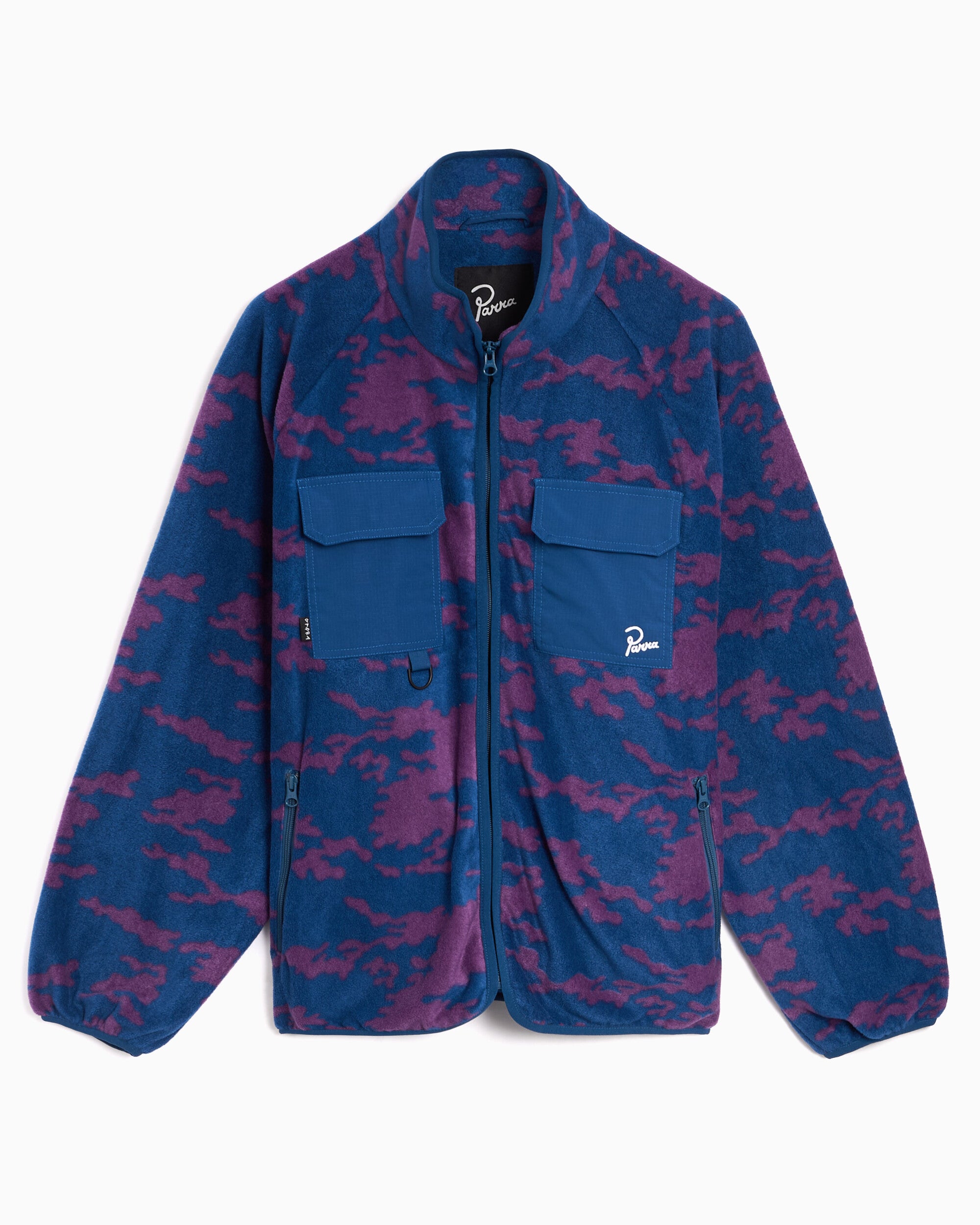 Jackets Coats by Parra Purple Darwin Camo Print Relaxed Men's Fleece Jacket - 56255-Blue