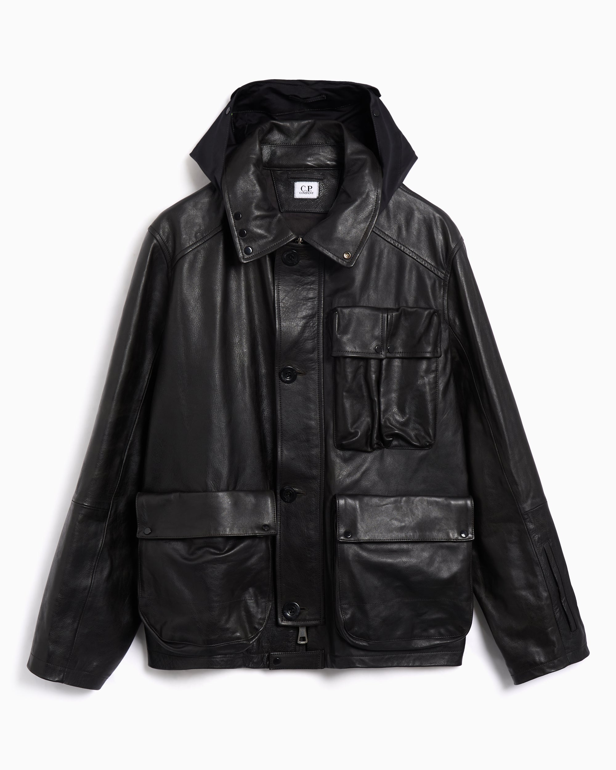 Jackets Coats CP Company Mille Men's Leather Jacket - 19CMOW296A110457L-999