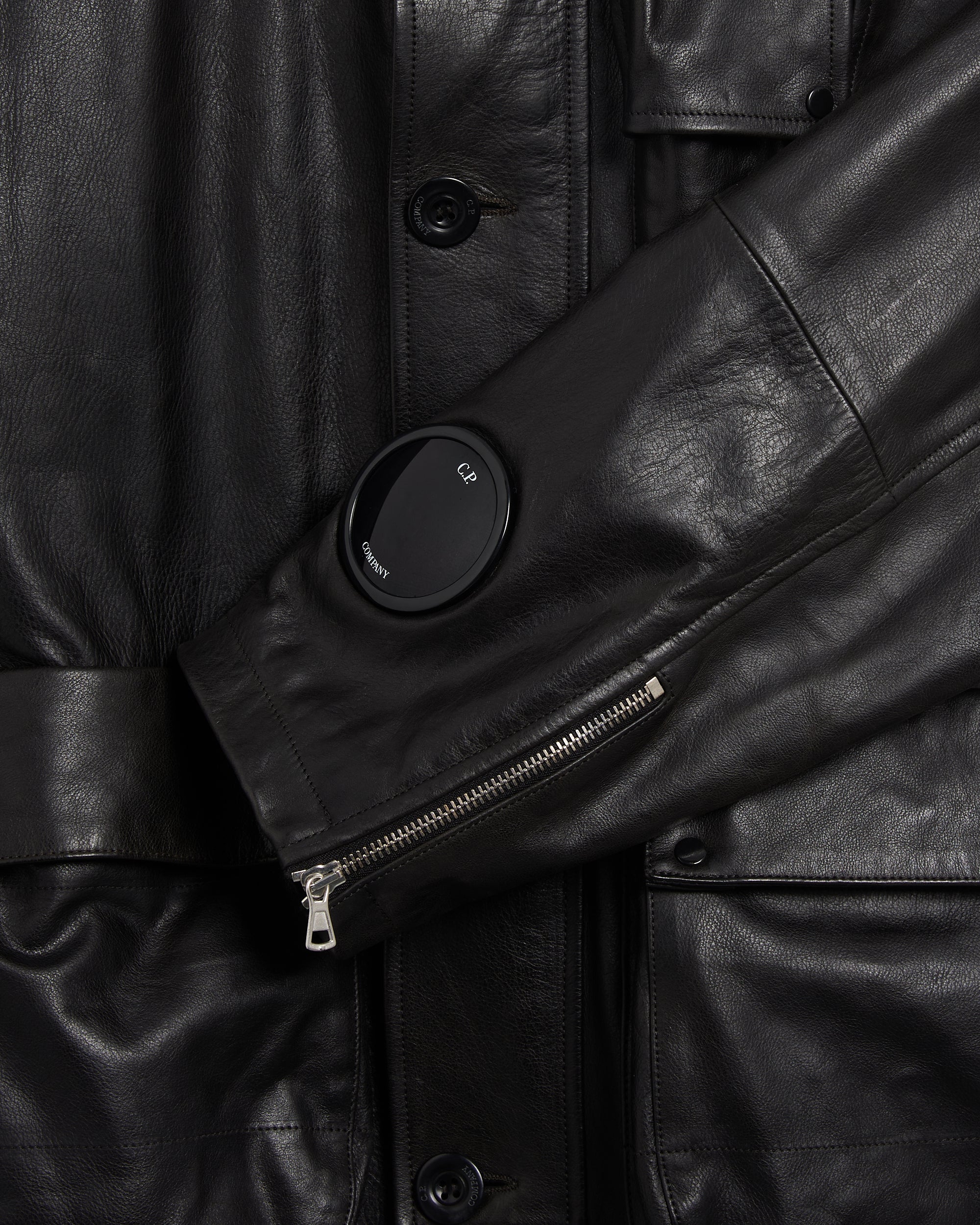Jackets Coats CP Company Mille Men's Leather Jacket - 19CMOW296A110457L-999