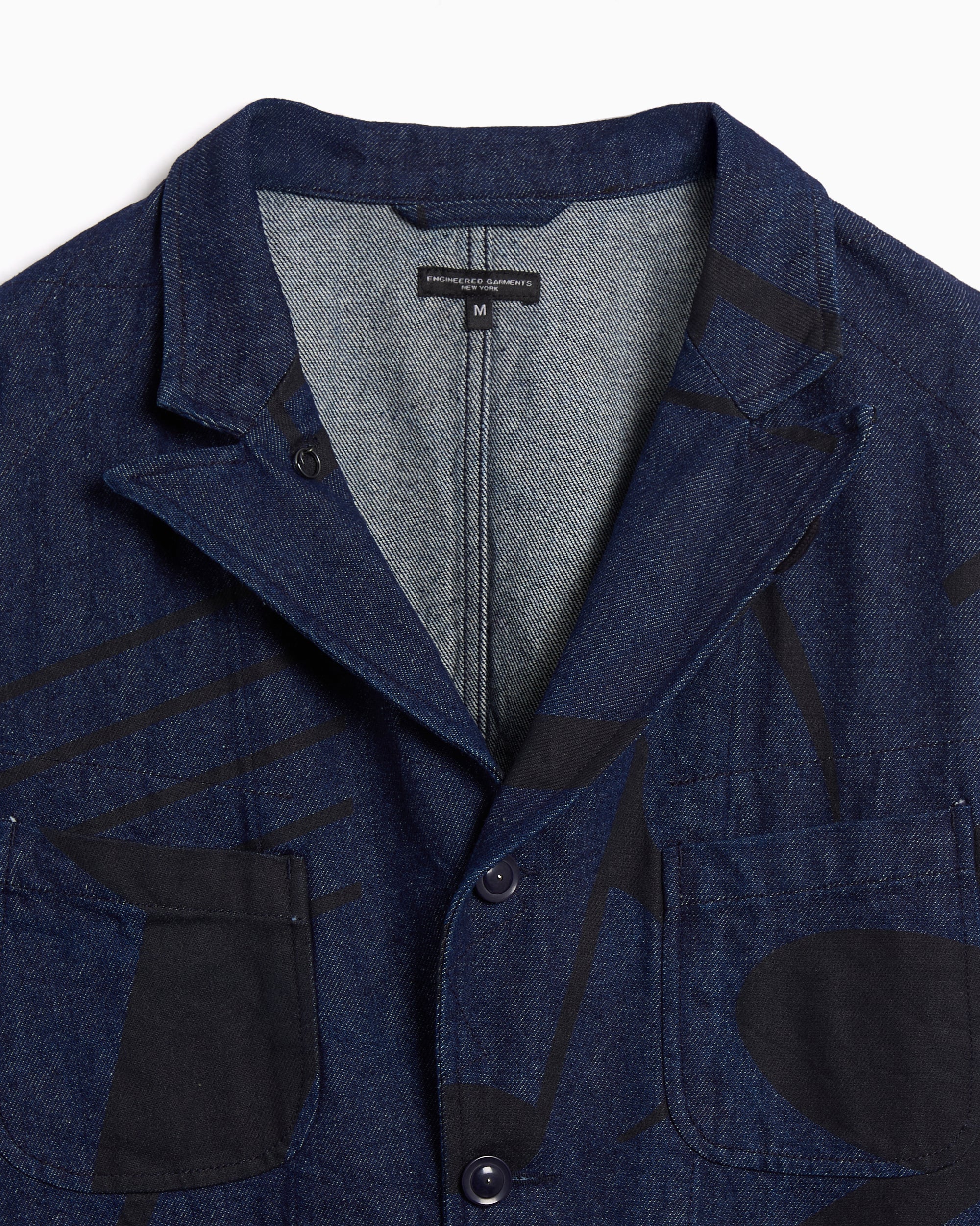Engineered Garments Bedford Music Note Graphic Men's Denim Jacket