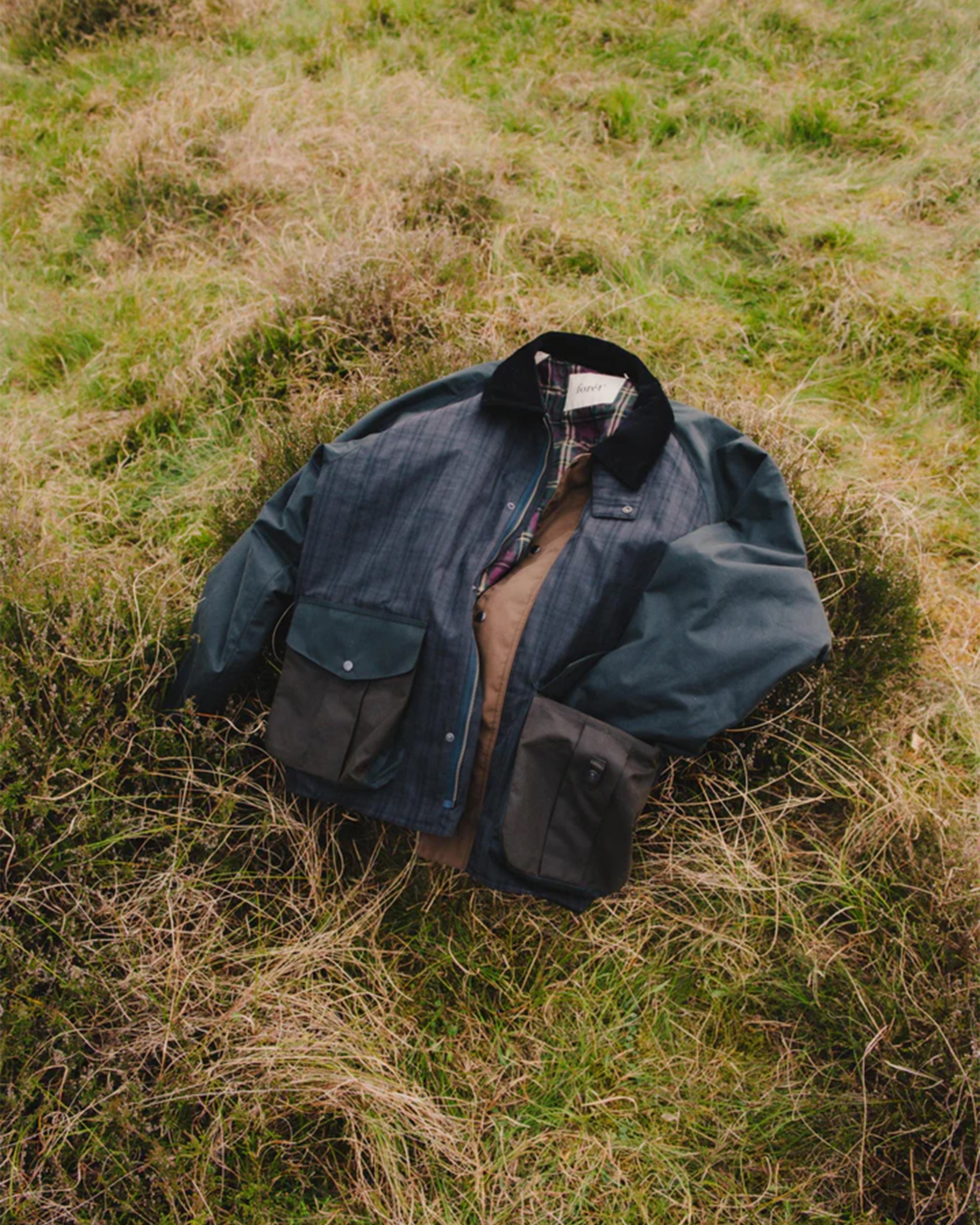 forét Bivouac Oilskin Plaid Men's Rain Jacket
