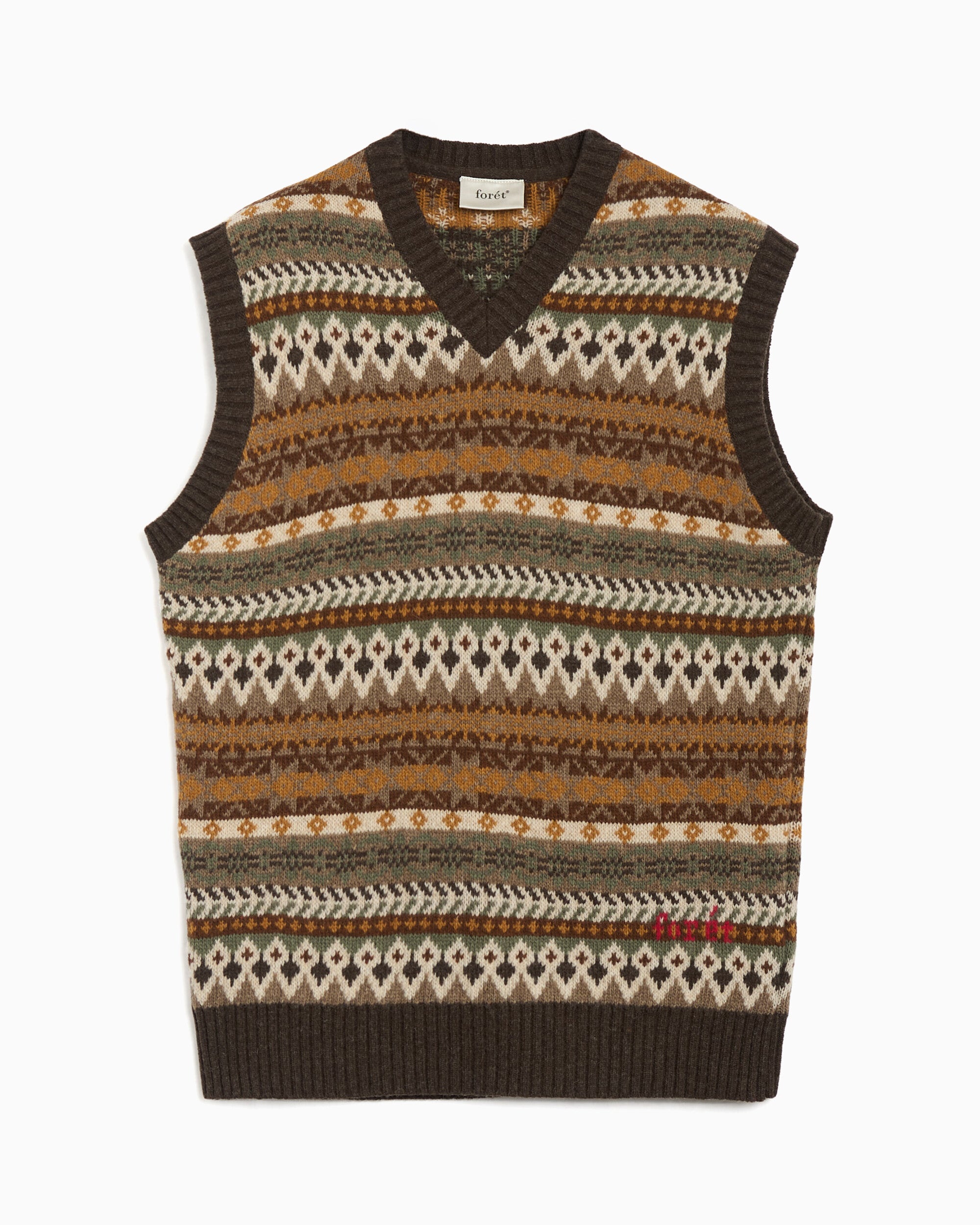 Jackets Coats forét Fairisle Striped Men's Vest - F9919-THYME
