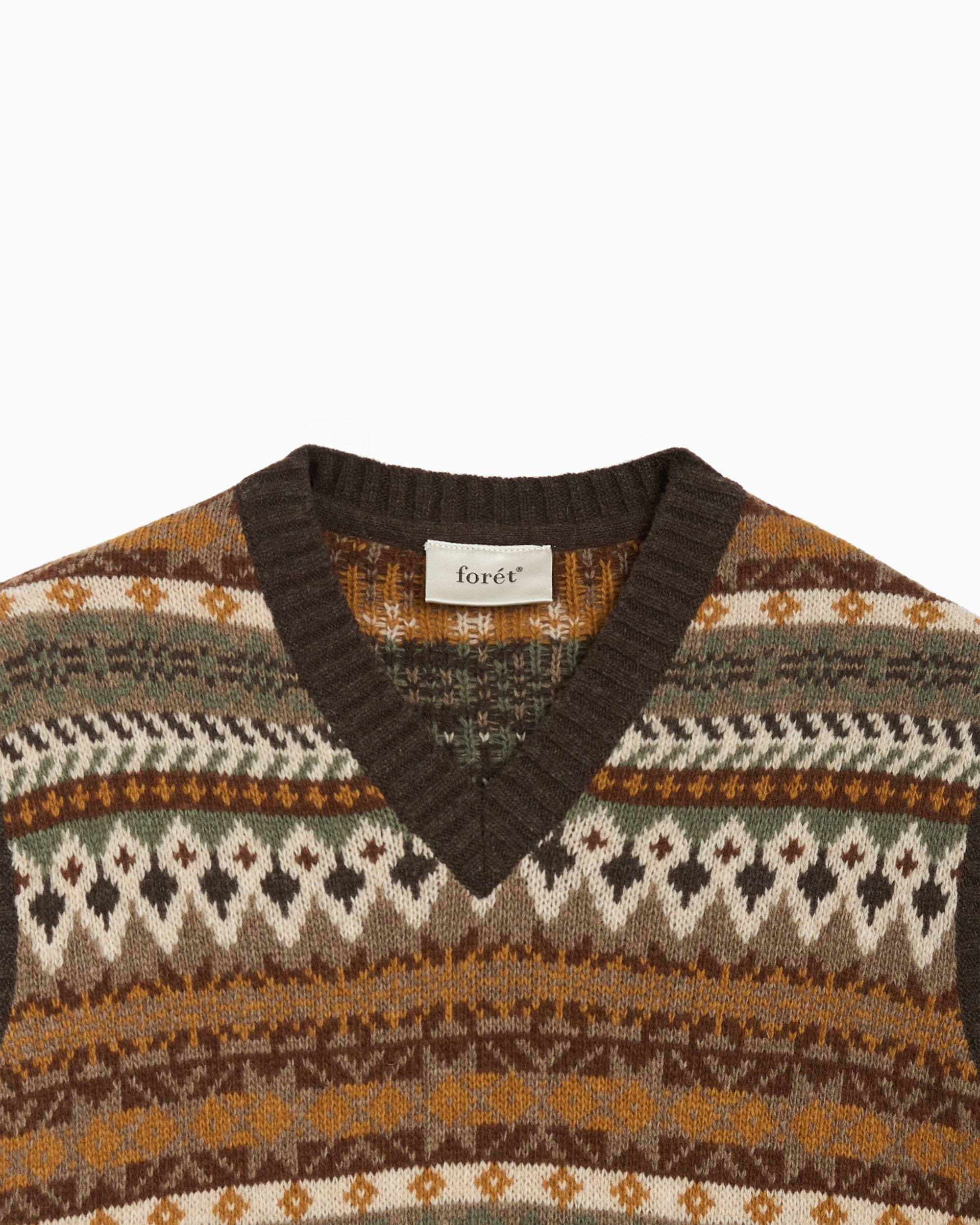Jackets Coats forét Fairisle Striped Men's Vest - F9919-THYME