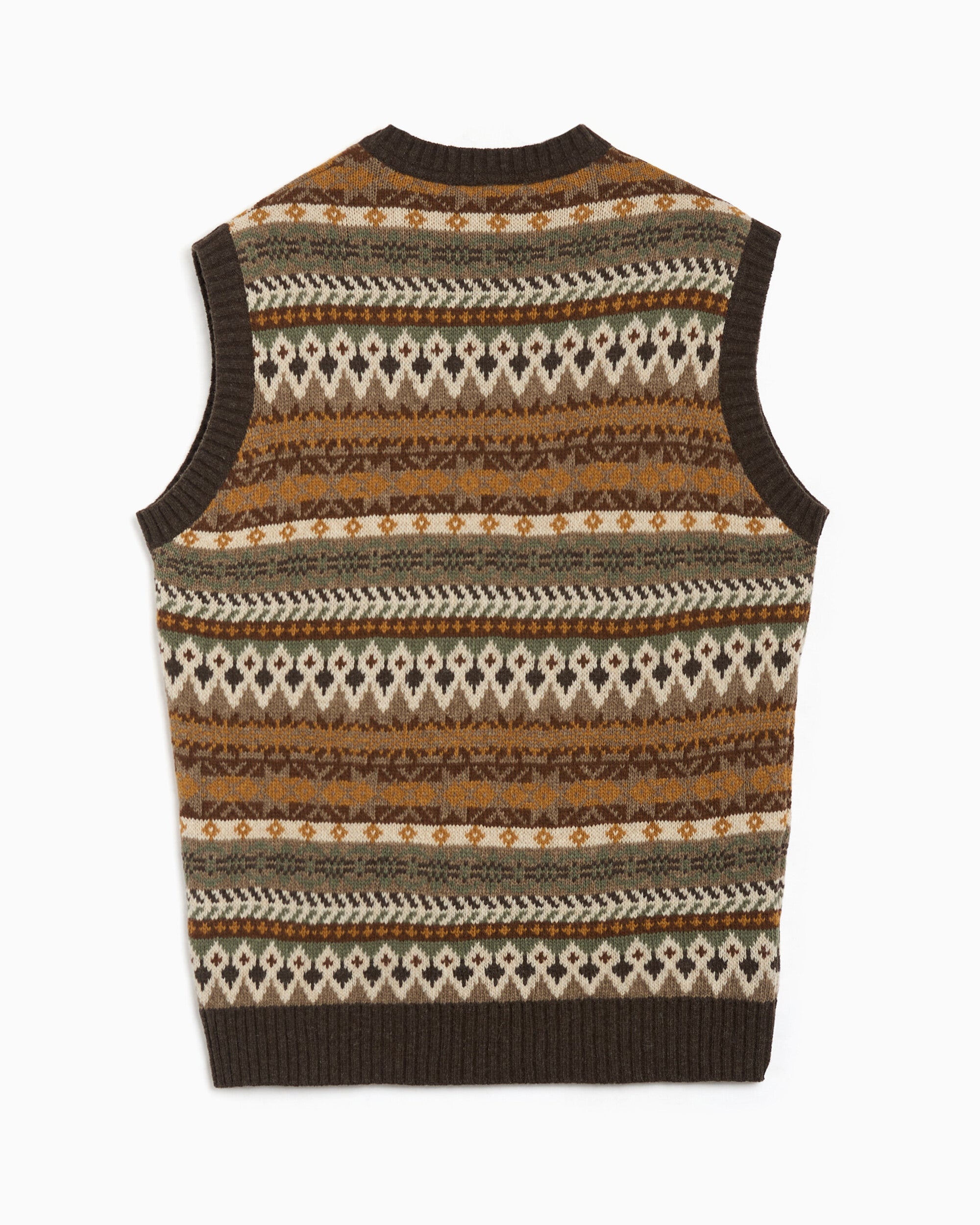 Jackets Coats forét Fairisle Striped Men's Vest - F9919-THYME